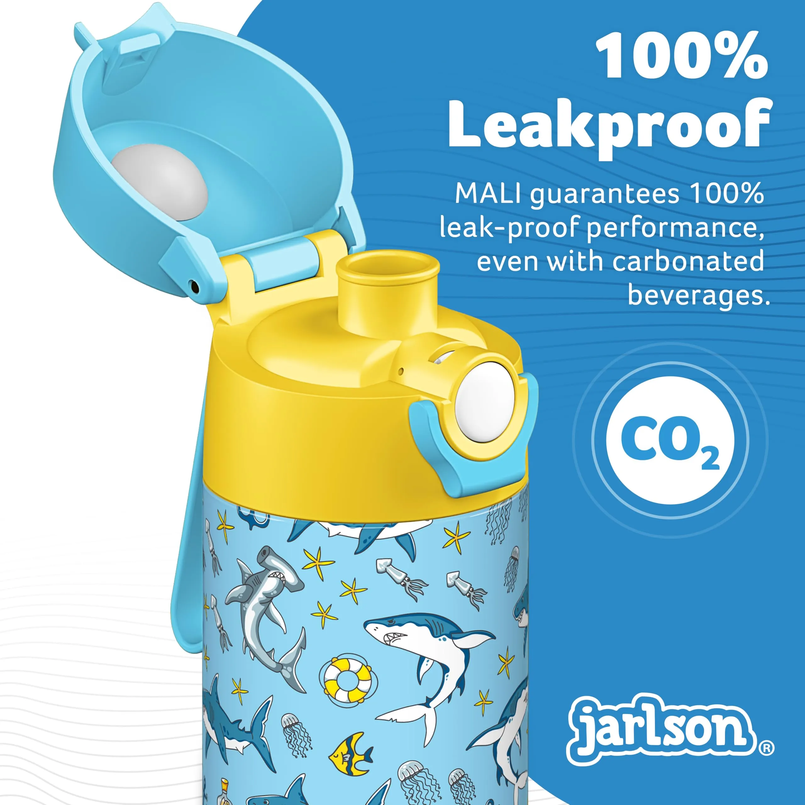 Jarlson Borraccia Termica Bambini Mali 500ml Acciaio Inox - Squali - immagine 6