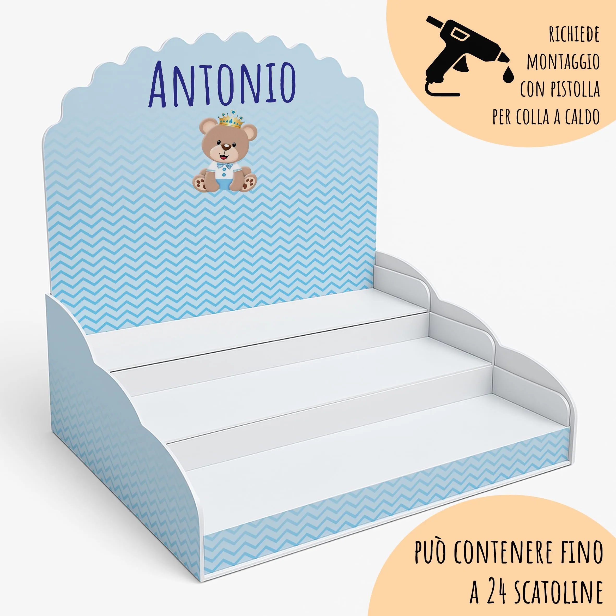 PV Grafik Scatoline Portaconfetti Nascita e Battesimo Personalizzate, 24+24 con Bigliettino e Nastrino, Tunna08 - immagine 3