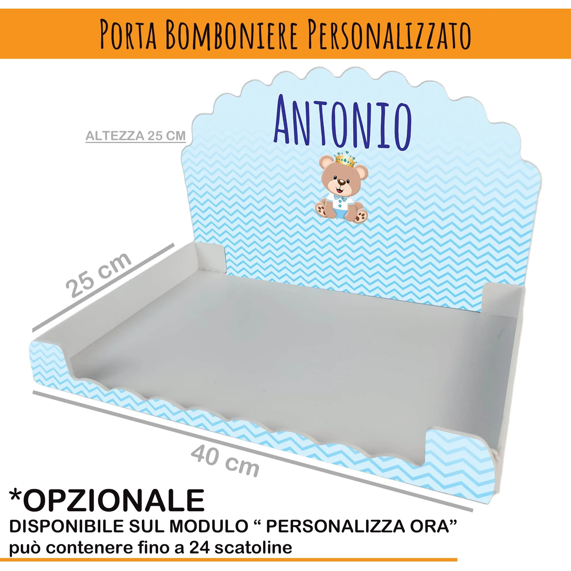 PV Grafik Scatoline Portaconfetti Nascita e Battesimo Personalizzate, 24+24 con Bigliettino e Nastrino, Tunna08 - immagine 4