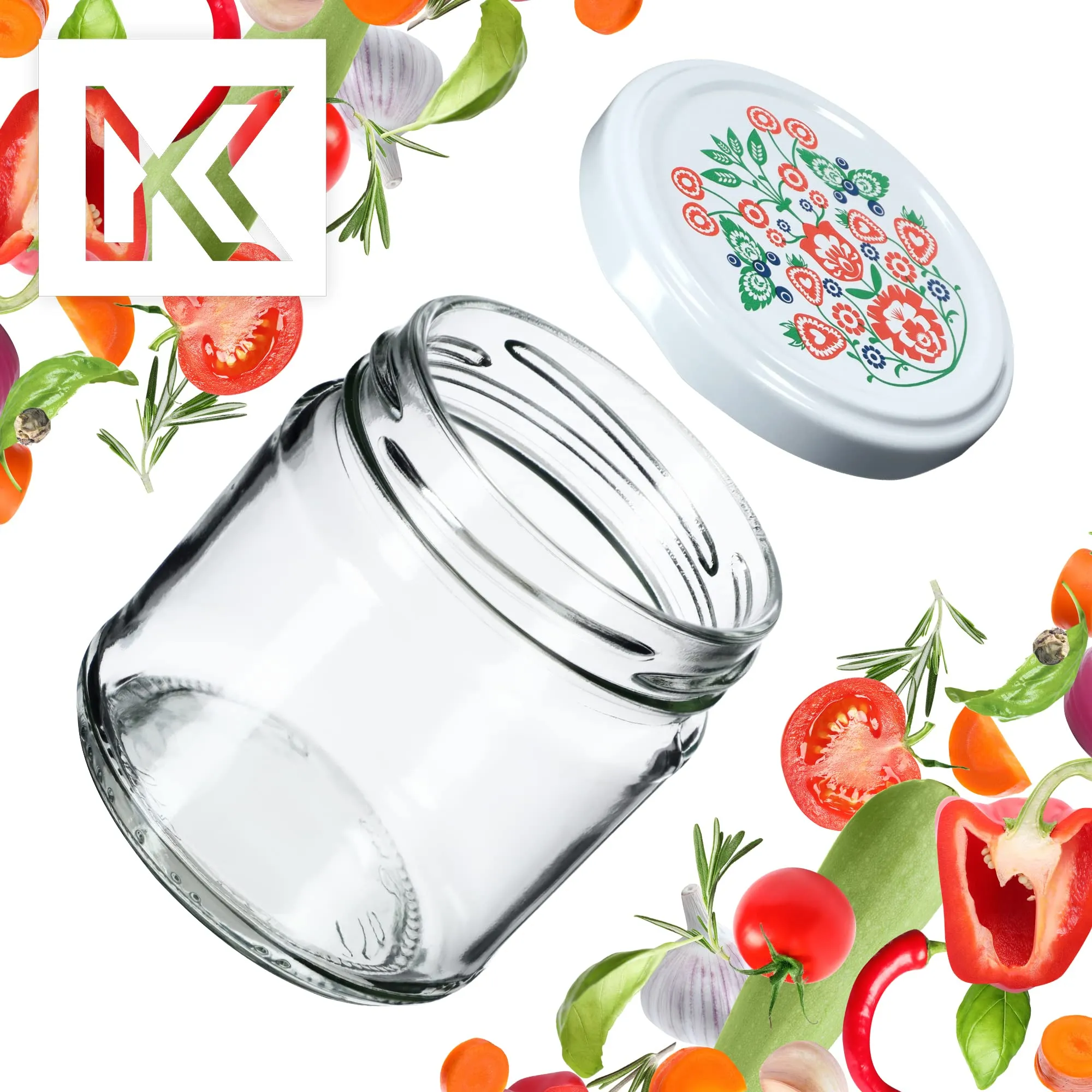 KADAX Set di 50 barattoli in vetro 200ml Ø66 con tappo a vite ermetico - immagine 9