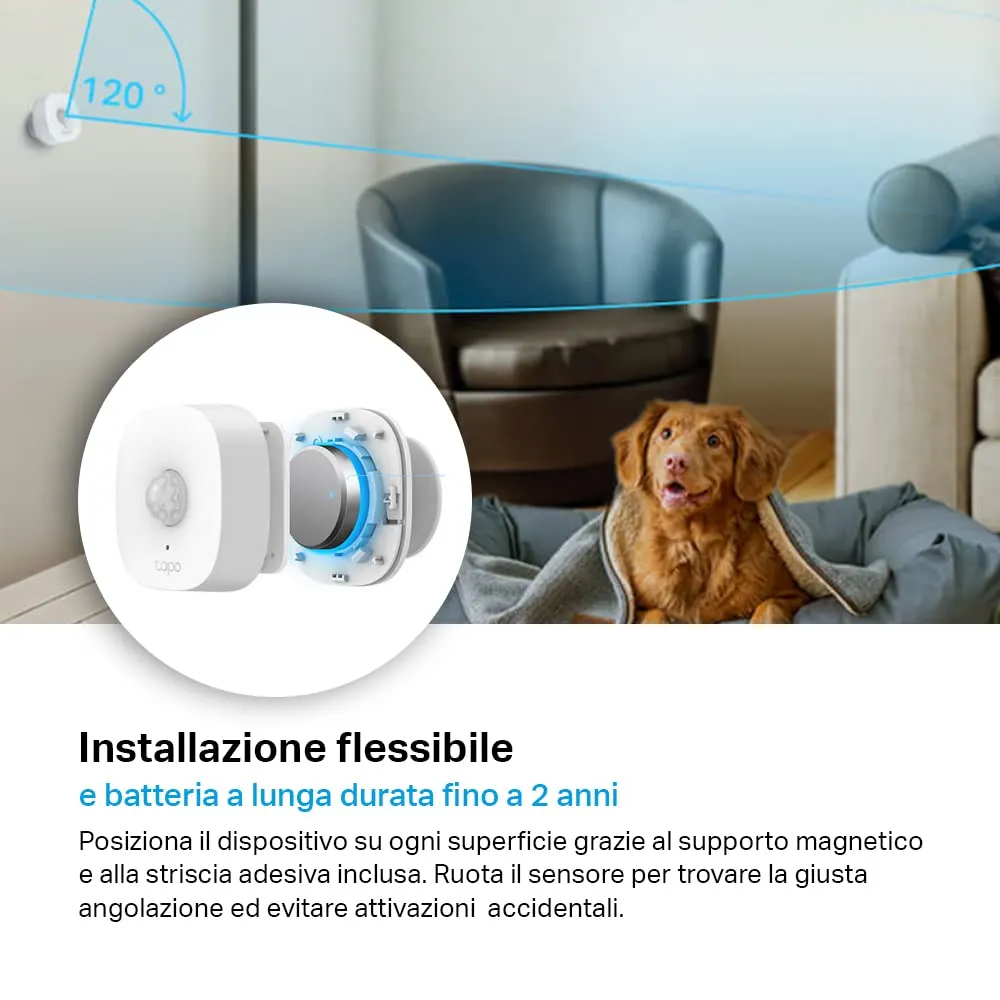 Tapo T100 Sensore di Movimento Smart 120° 7m - immagine 7