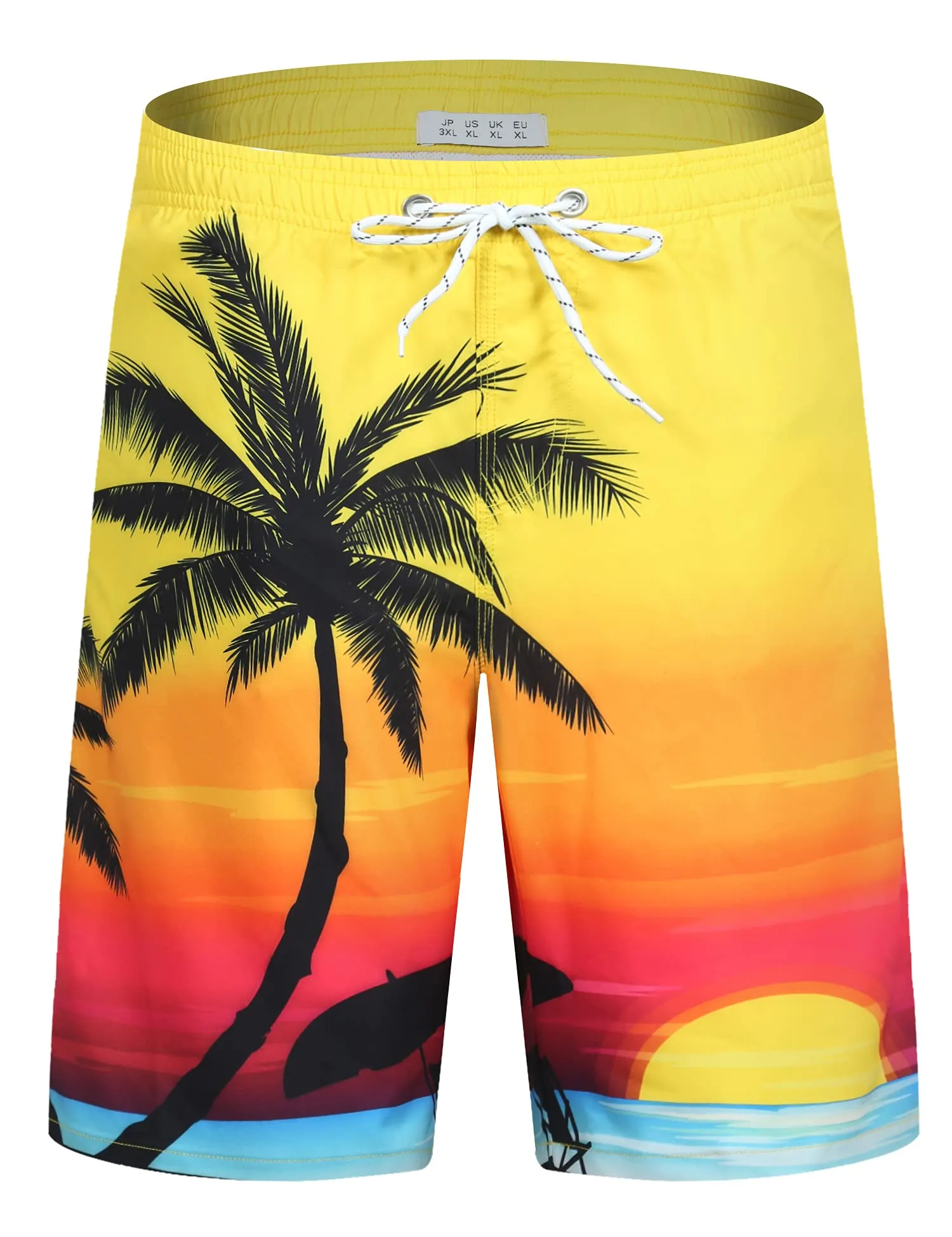 APTRO Pantaloncini da Bagno Uomo Stampa Hawaiana Giallo S12 M - immagine 3
