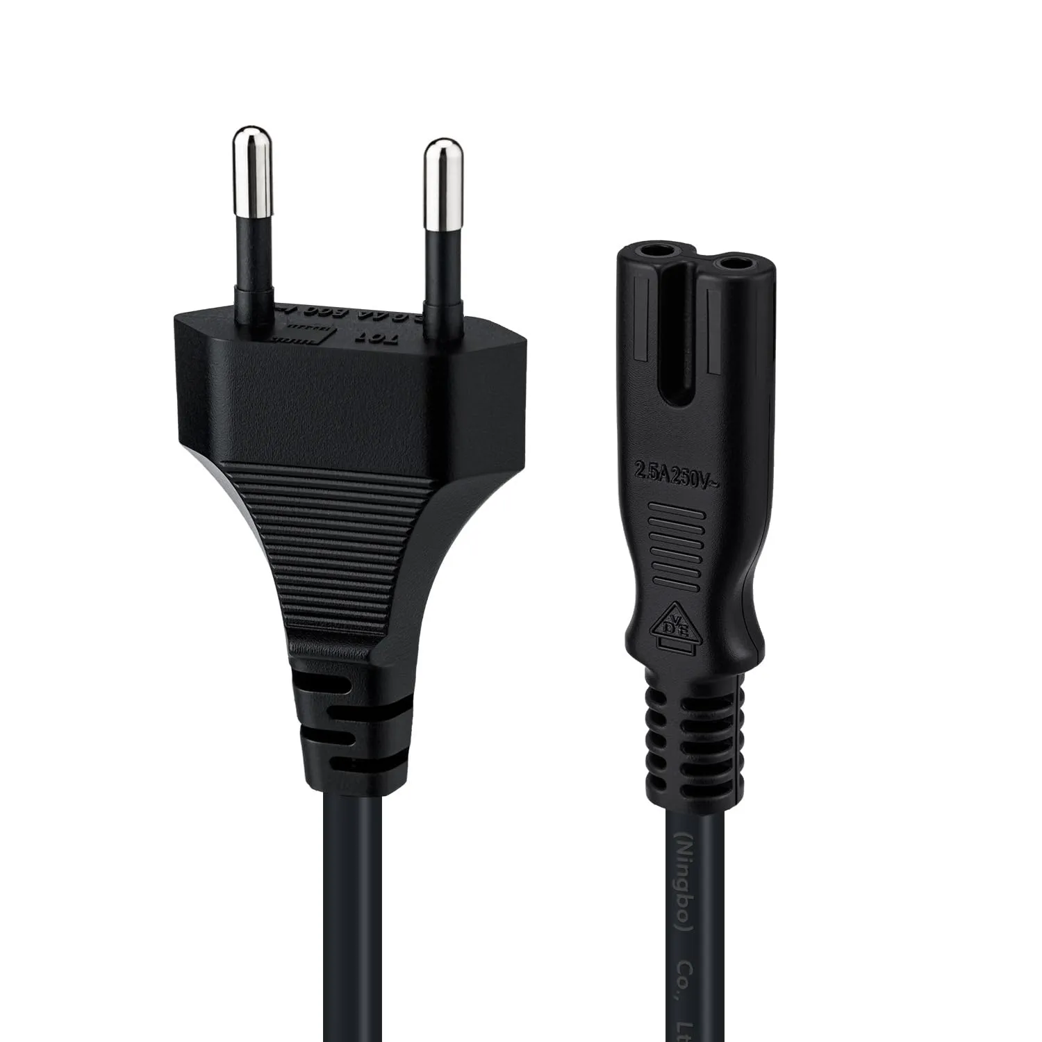 Tolesum 3M IEC 320 C7 Power Cable, 2 Pin Euro Plug for TV, PS5, PS4, PS3, Xbox Series X/S - Black - immagine 1
