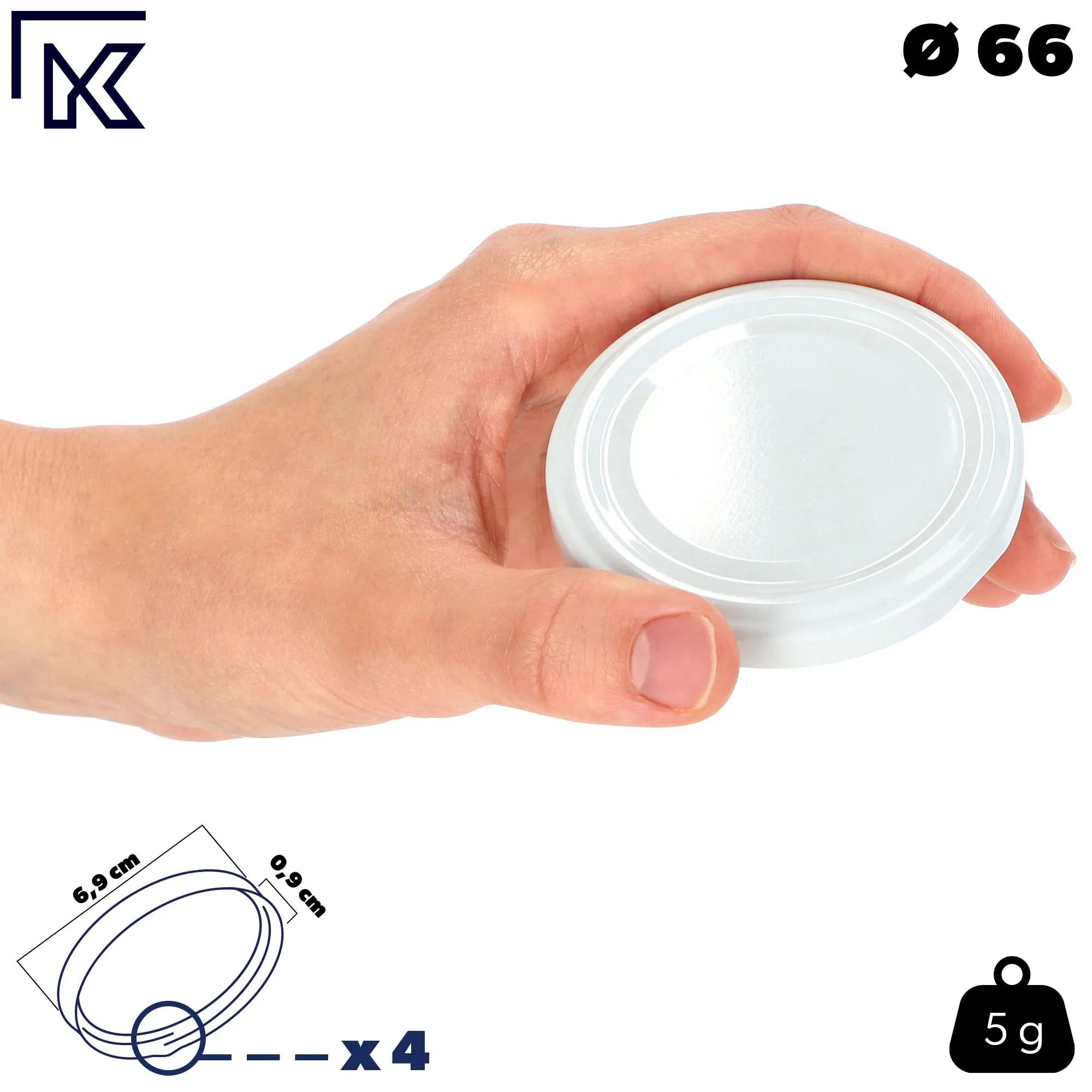 KADAX Set di 10 barattoli in vetro 200ml Bianco con tappo a vite ermetico - immagine 4