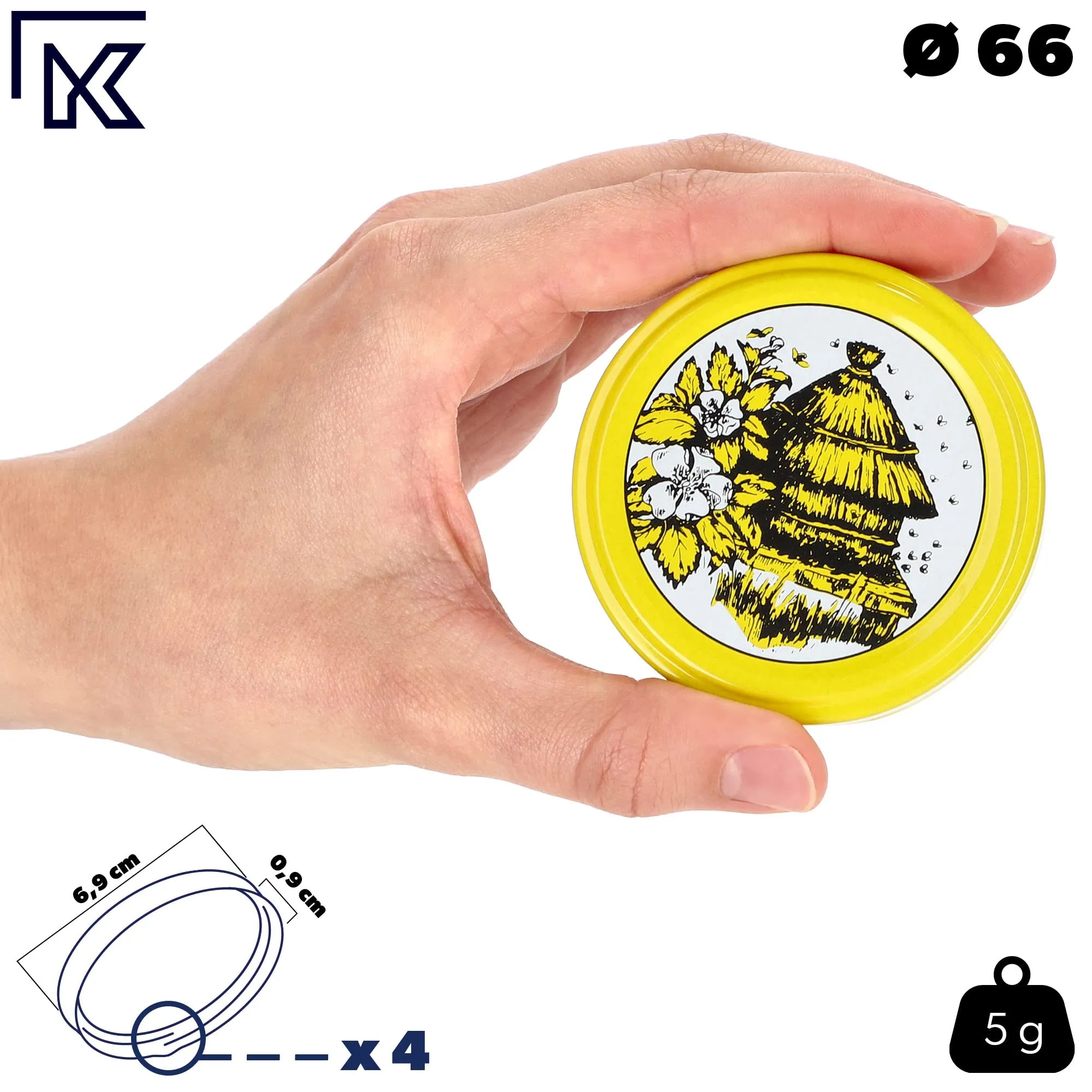 KADAX Set di 20 barattoli in vetro 200ml Ø66 con tappo a vite ermetico - immagine 4