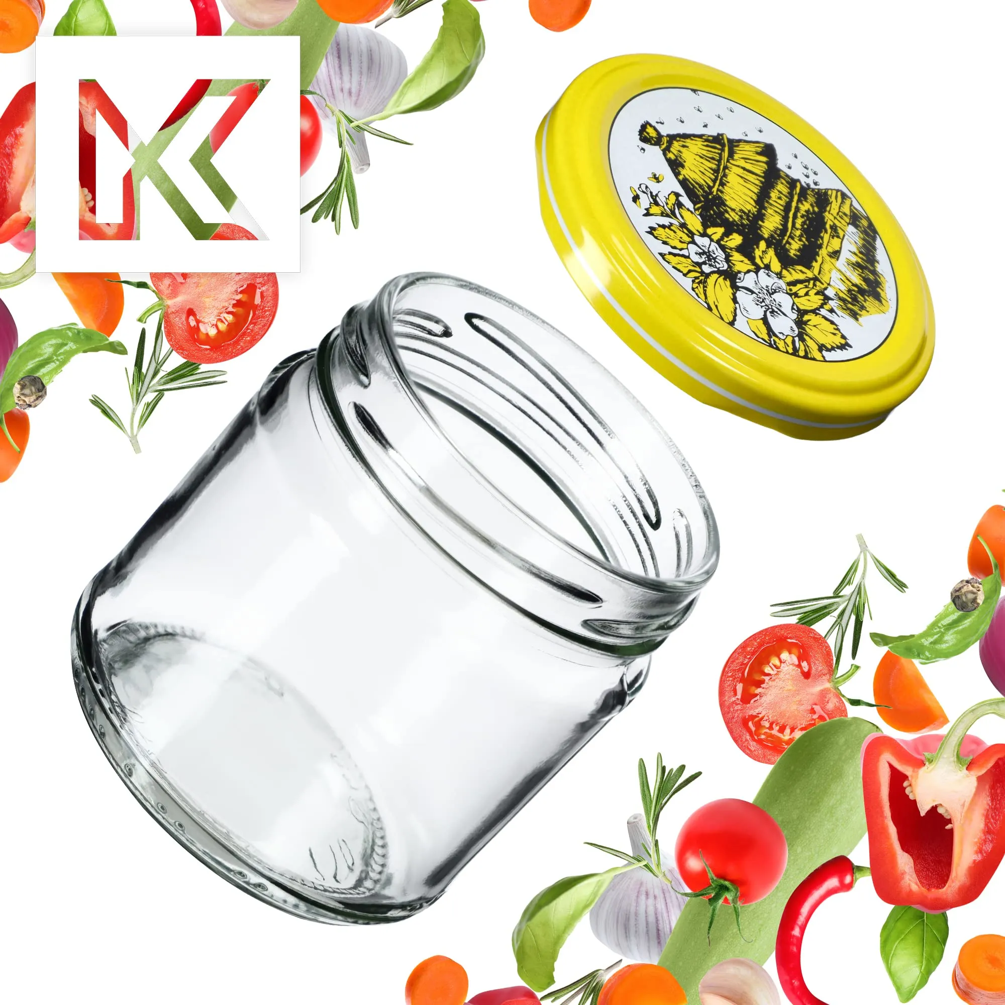 KADAX Set di 20 barattoli in vetro 200ml Ø66 con tappo a vite ermetico - immagine 6
