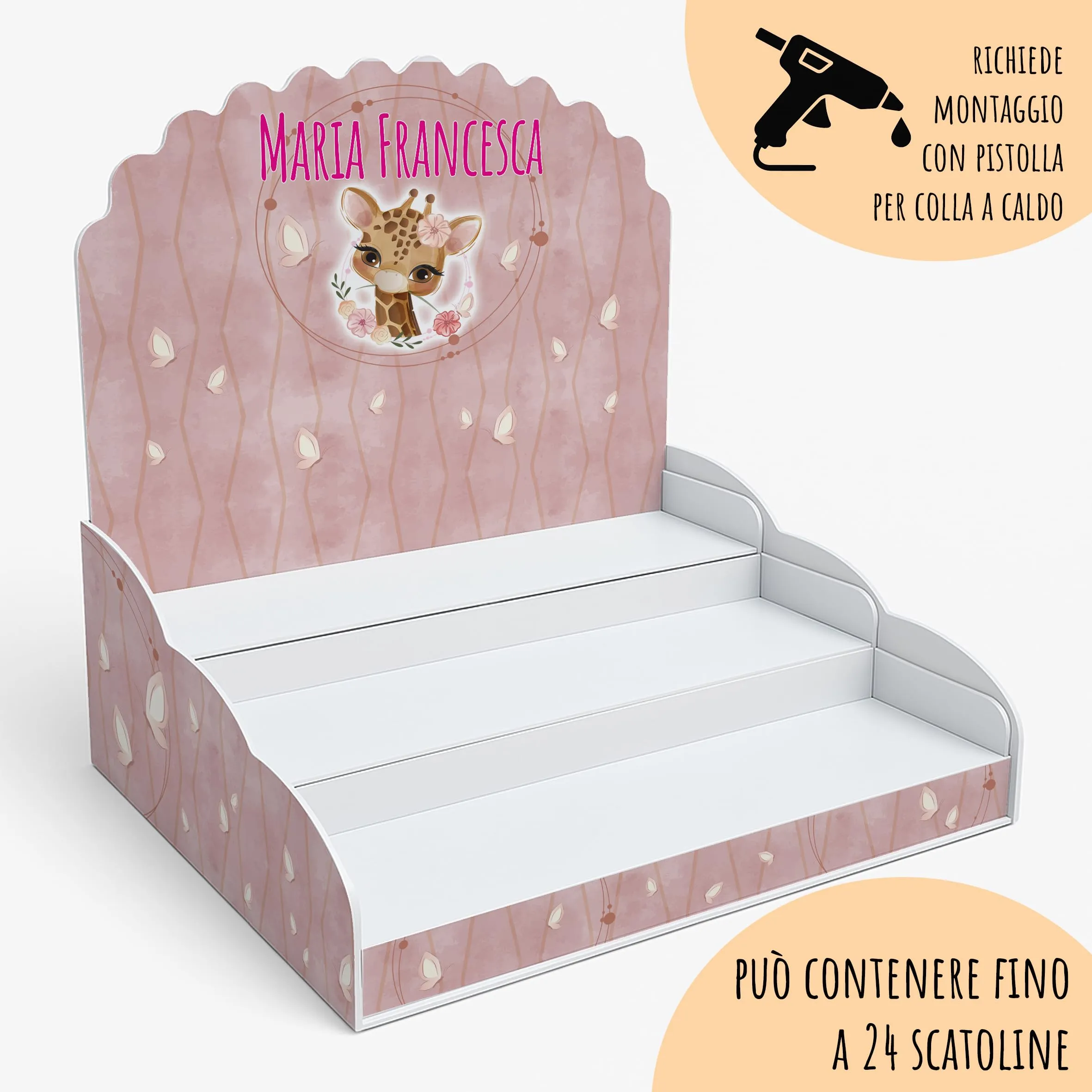 PV Grafik Scatoline Portaconfetti Nascita e Battesimo, Personalizzate con Bigliettino e Nastrino, 24+24 pezzi (Tunna28) - immagine 3