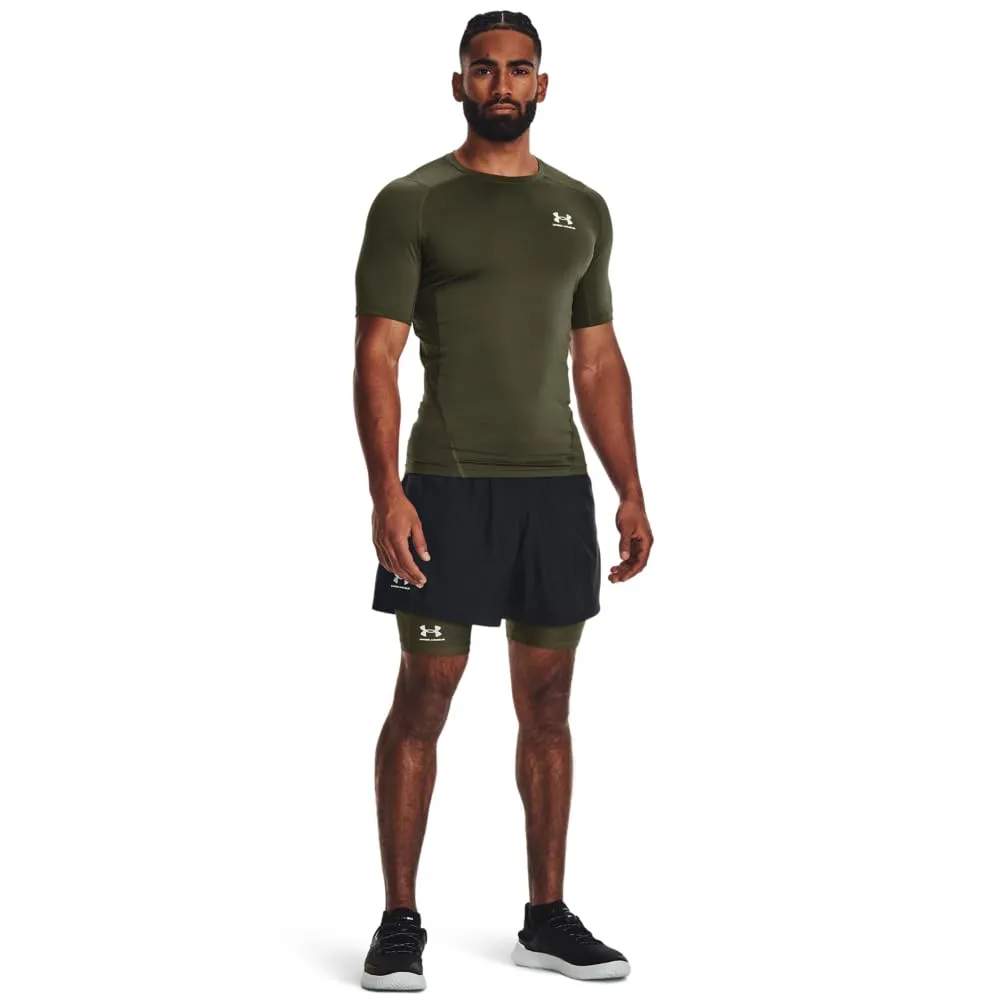 Under Armour Men's Heatgear Compression Shirt - Marine Od Green/White - 3XL - immagine 3
