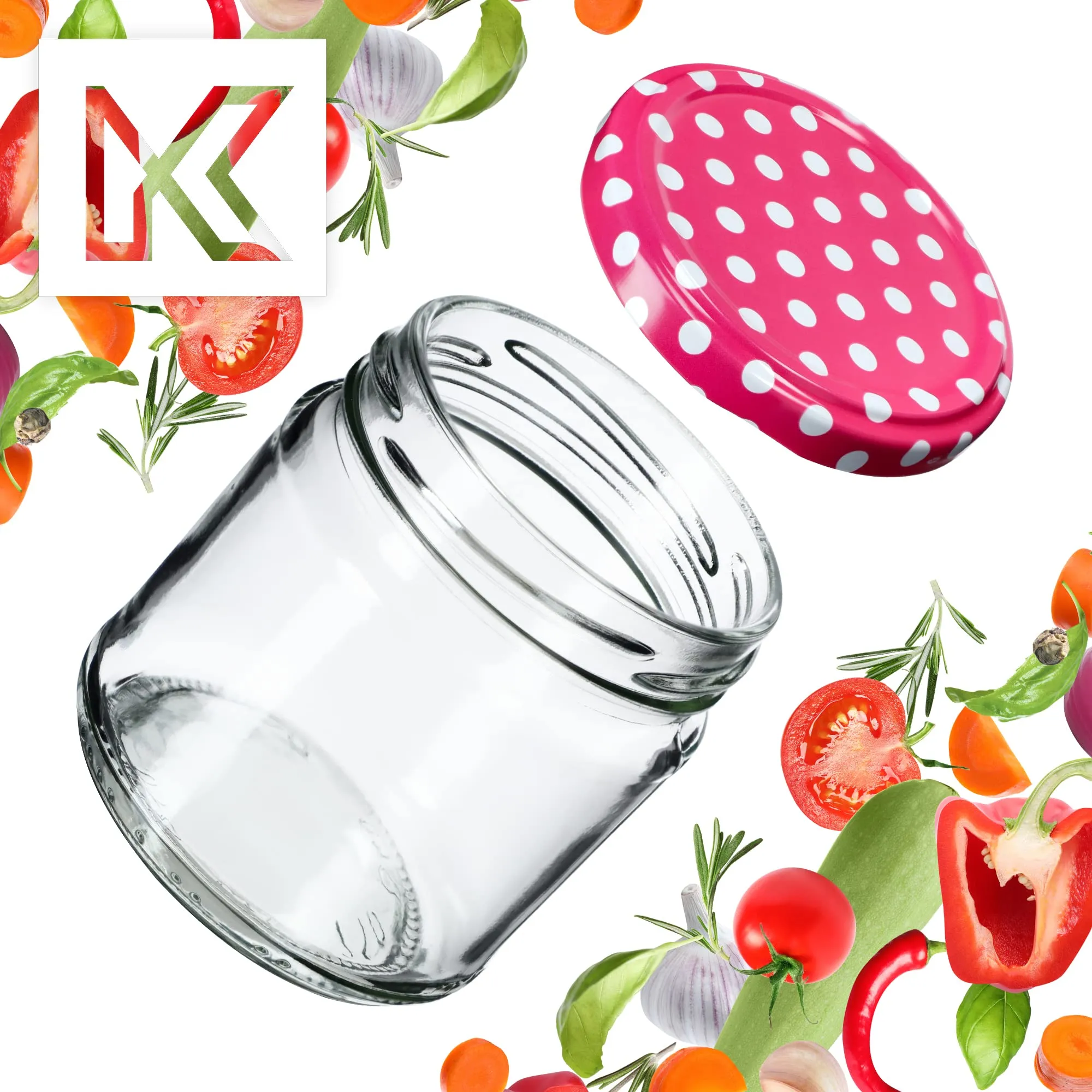 KADAX Set di 20 barattoli in vetro 200ml Ø66 con tappo a vite ermetico - immagine 7