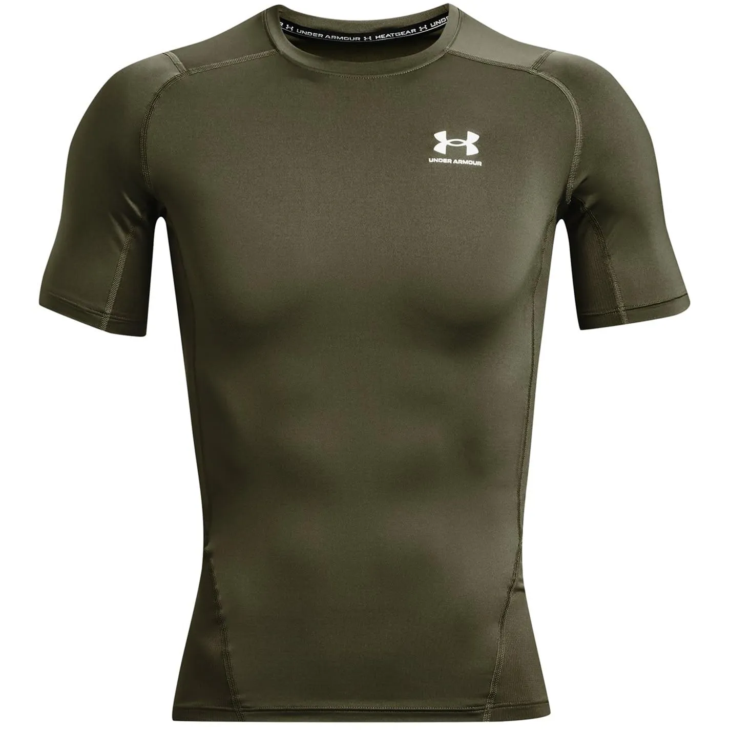 Under Armour Men's HeatGear Armour Short Sleeve T-Shirt - Verde Marino Od/Bianco - 4XL - immagine 1