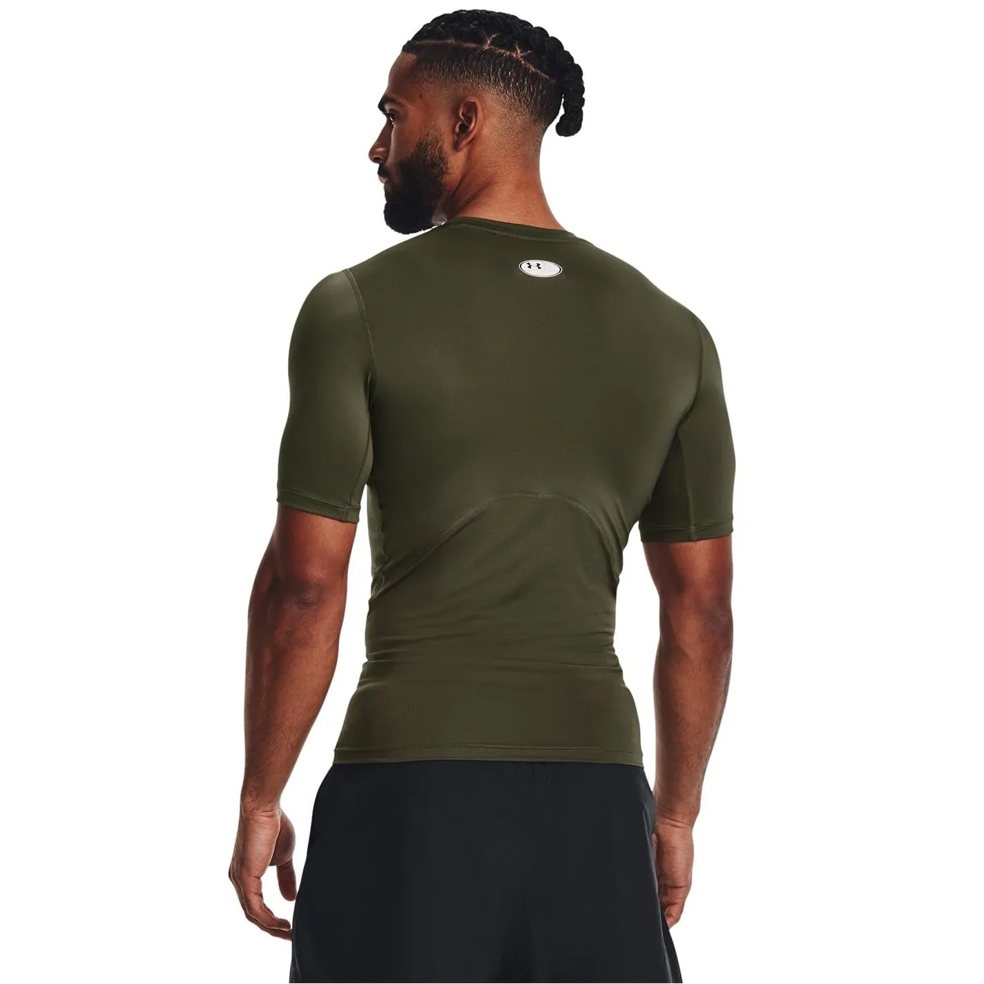 Under Armour Men's HeatGear Armour Short Sleeve T-Shirt - Verde Marino Od/Bianco - 4XL - immagine 3