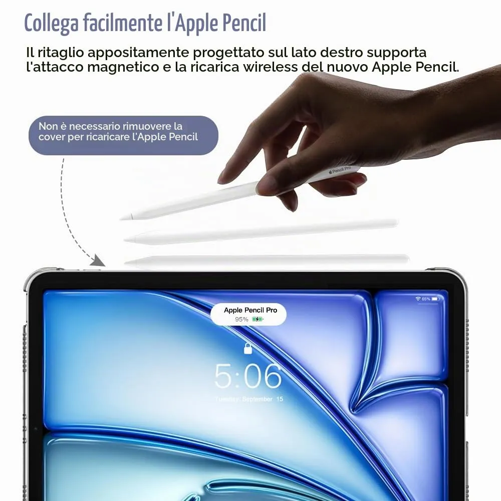 TiMOVO Cover per iPad Air 11" M4/M3/M2, Air 5a/4a Gen 10.9", Viola Floreale - immagine 3