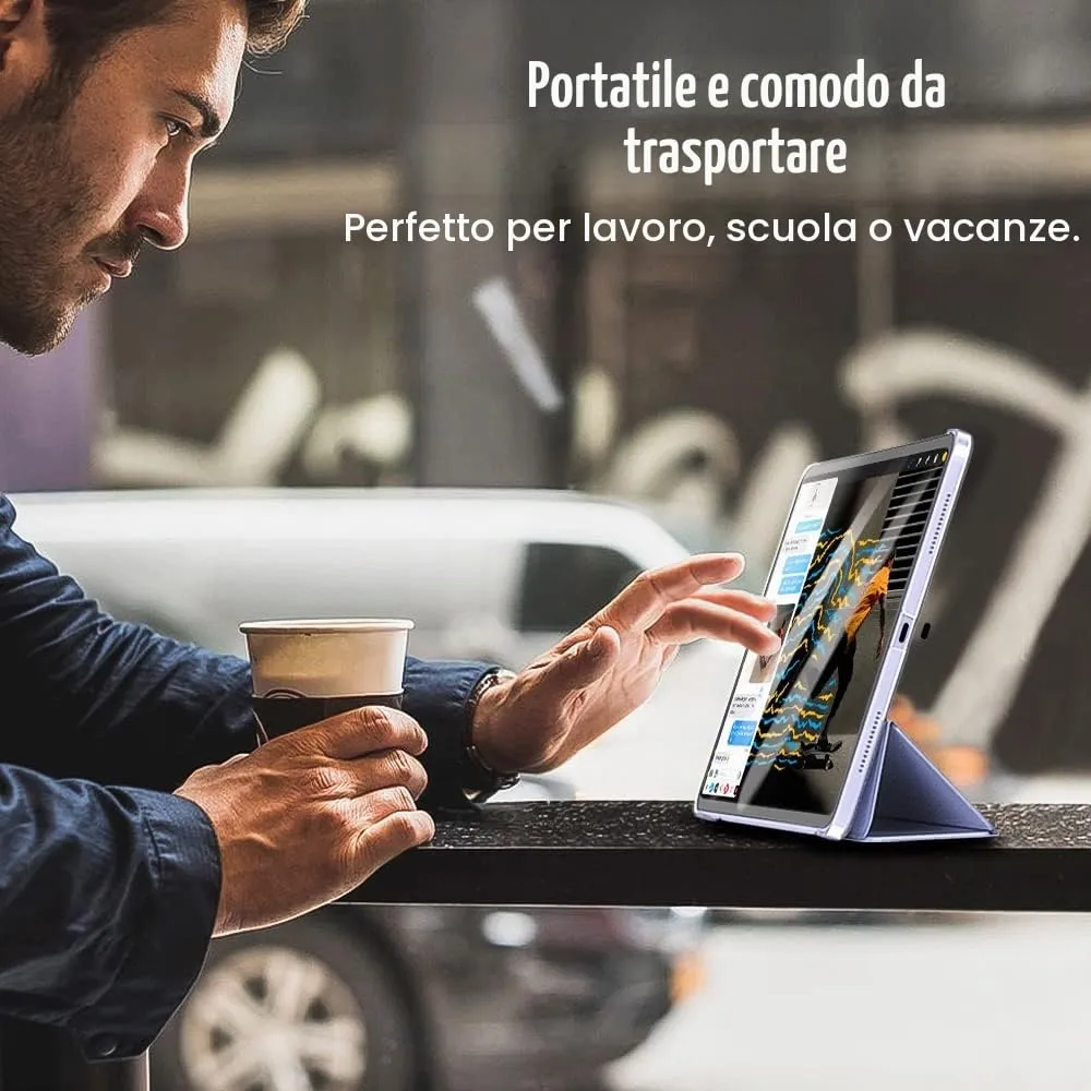 TiMOVO Cover per iPad Air 11" M4/M3/M2, Air 5a/4a Gen 10.9", Viola Floreale - immagine 7