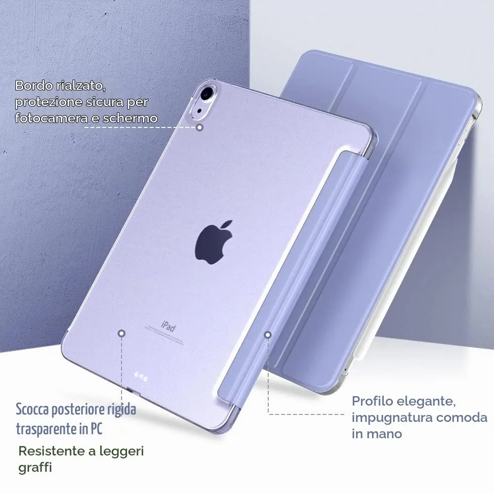 TiMOVO Cover per iPad Air 11" M4/M3/M2, Air 5a/4a Gen 10.9", Viola Floreale - immagine 9