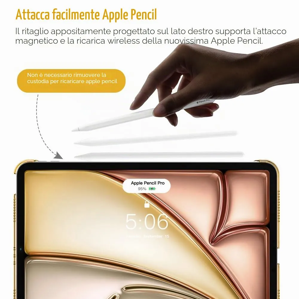 TiMOVO Cover per iPad Air 11" M4/M3/M2, Air 5a/4a Gen 10.9", Giallo Chiaro - immagine 3