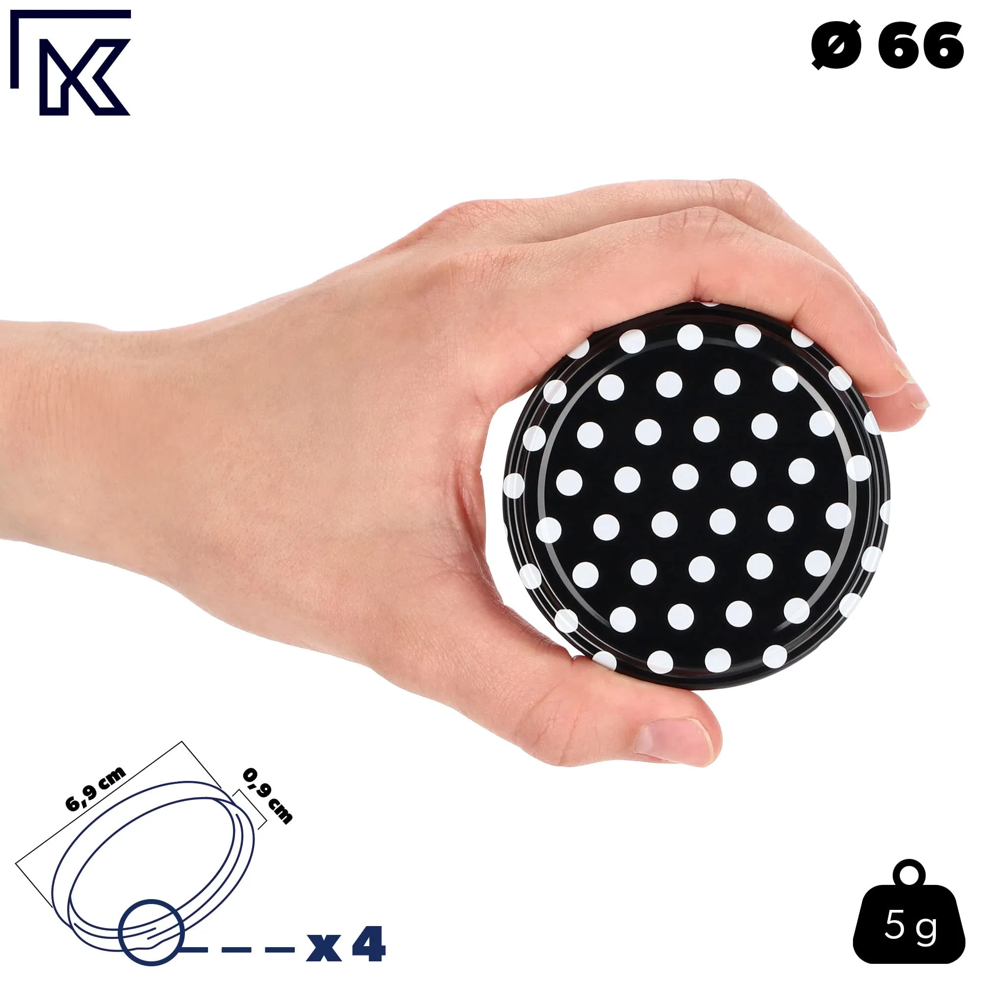 KADAX Set di 50 barattoli in vetro 200ml Ø66 con tappo a vite ermetico - immagine 4