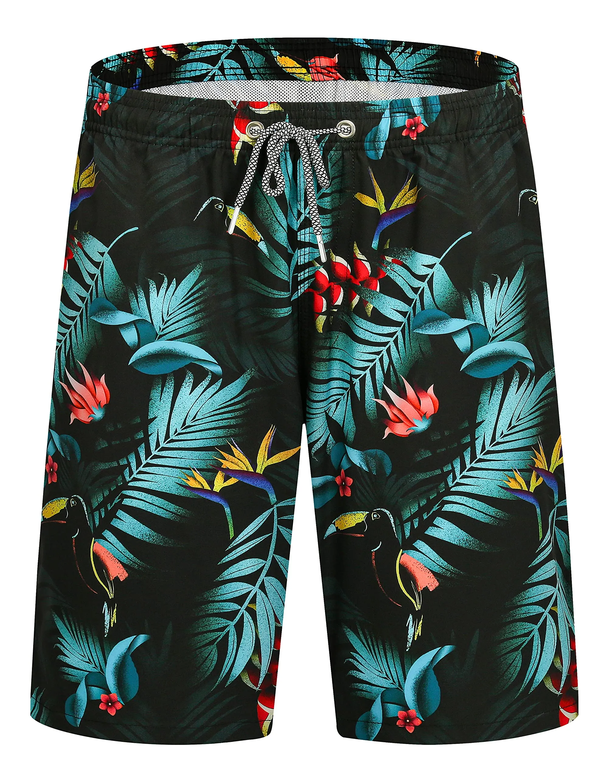 APTRO Pantaloncini da Bagno Uomo Stampa Hawaiana Foglia di Cocco Verde S206 S - immagine 4