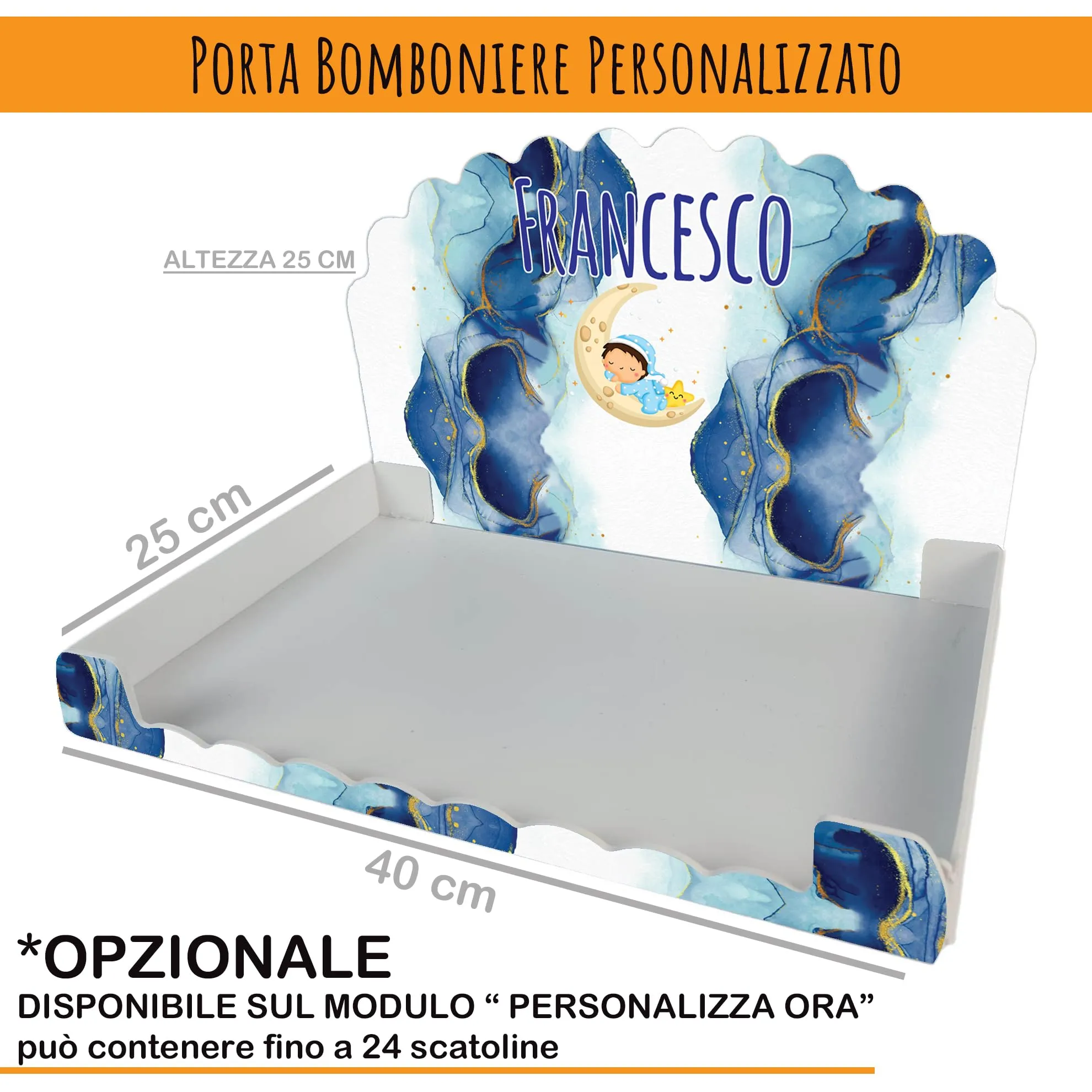 PV Grafik Scatoline Portaconfetti Nascita e Battesimo, 24+24 Pezzi, Personalizzate con Bigliettino e Nastrino, Tunna32 - immagine 4