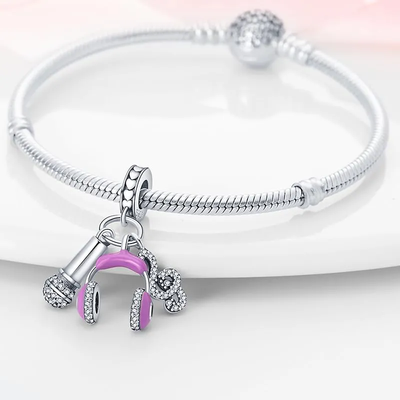 Pandach Bead Charm Ciondolo Argento Sterling 925 con Cubic Zirconia per Braccialetti e Collane Europei - immagine 2