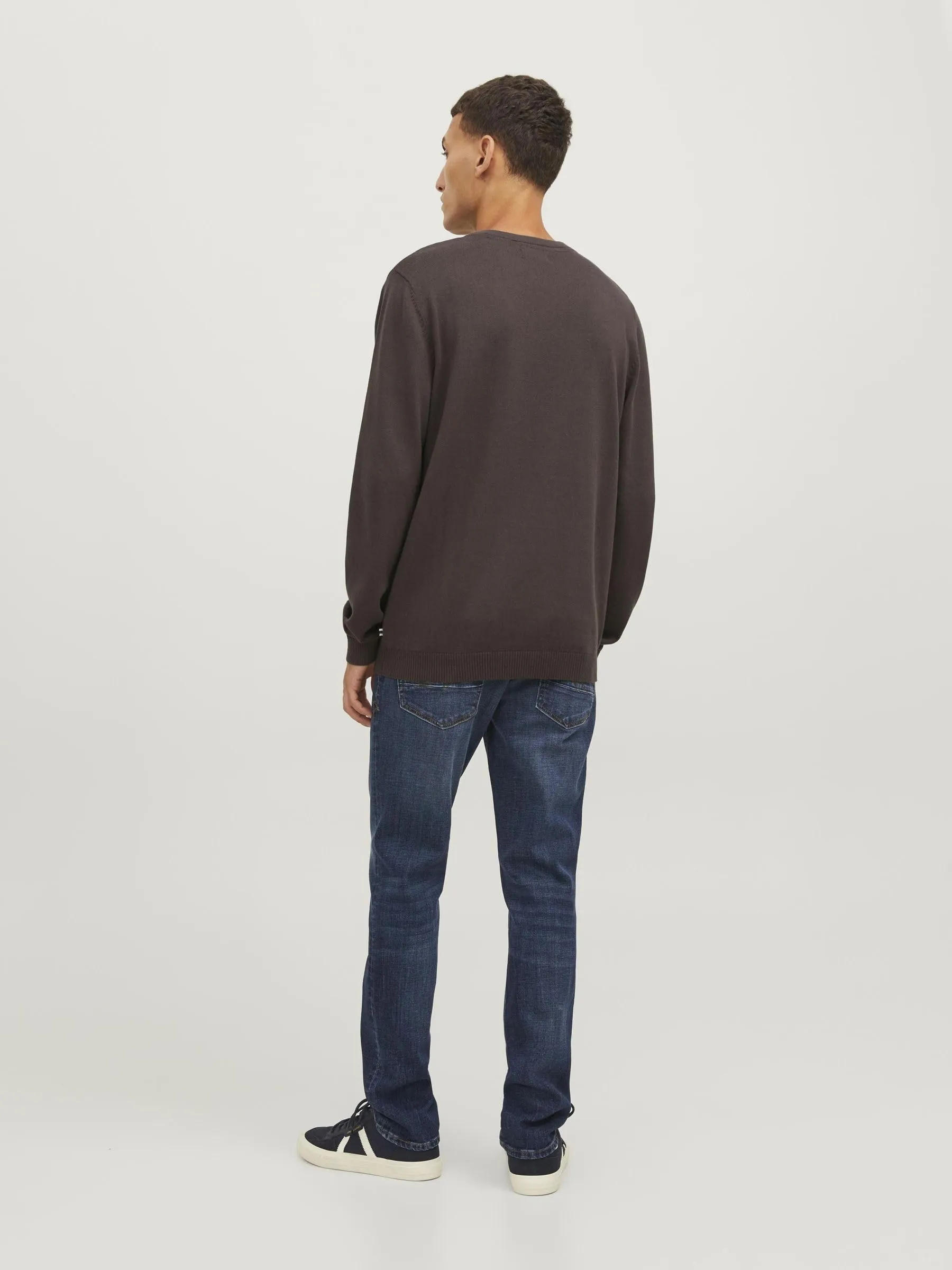 Jack & Jones Jjebasic Knit Crew Neck Noos Felpa, Guarnizione Marrone, S Uomo - immagine 3