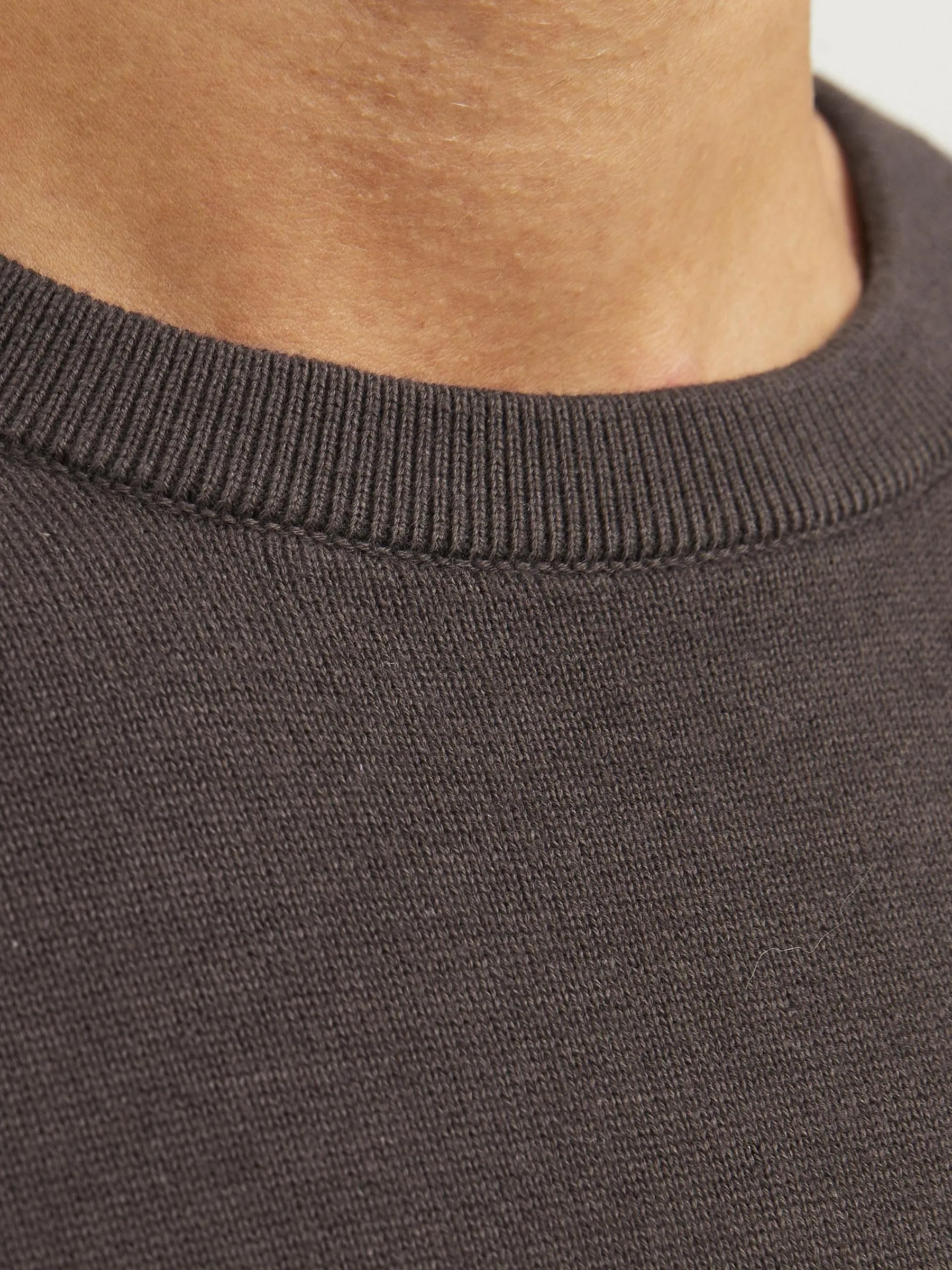 Jack & Jones Jjebasic Knit Crew Neck Noos Felpa, Guarnizione Marrone, S Uomo - immagine 6