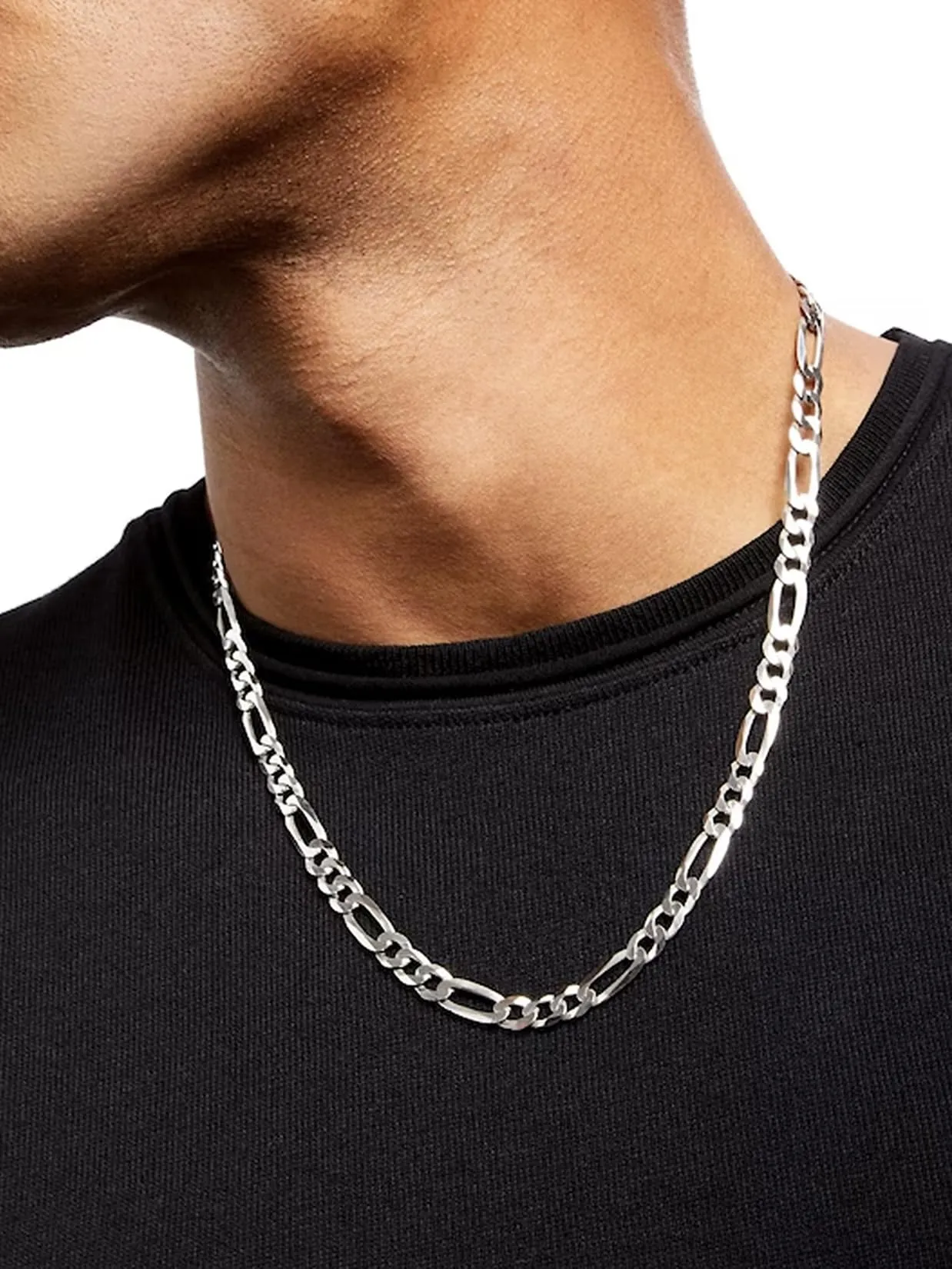 Suplight Collana Catena a Maglia Figaro in Acciaio Inossidabile 4 mm, 51 cm - immagine 2