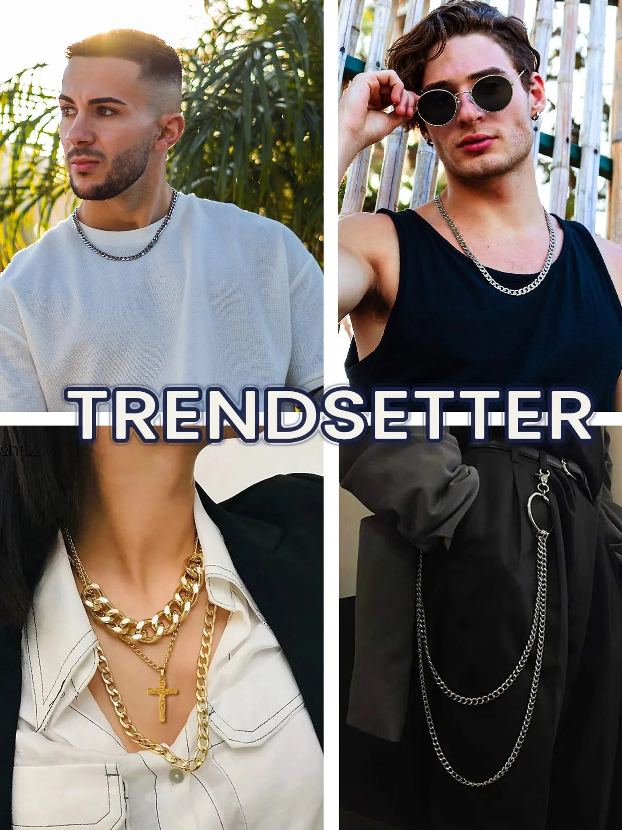 Suplight Collana Uomo Catena Cubana Miami Curb in Acciaio Inossidabile, 9 mm x 66 cm - immagine 3