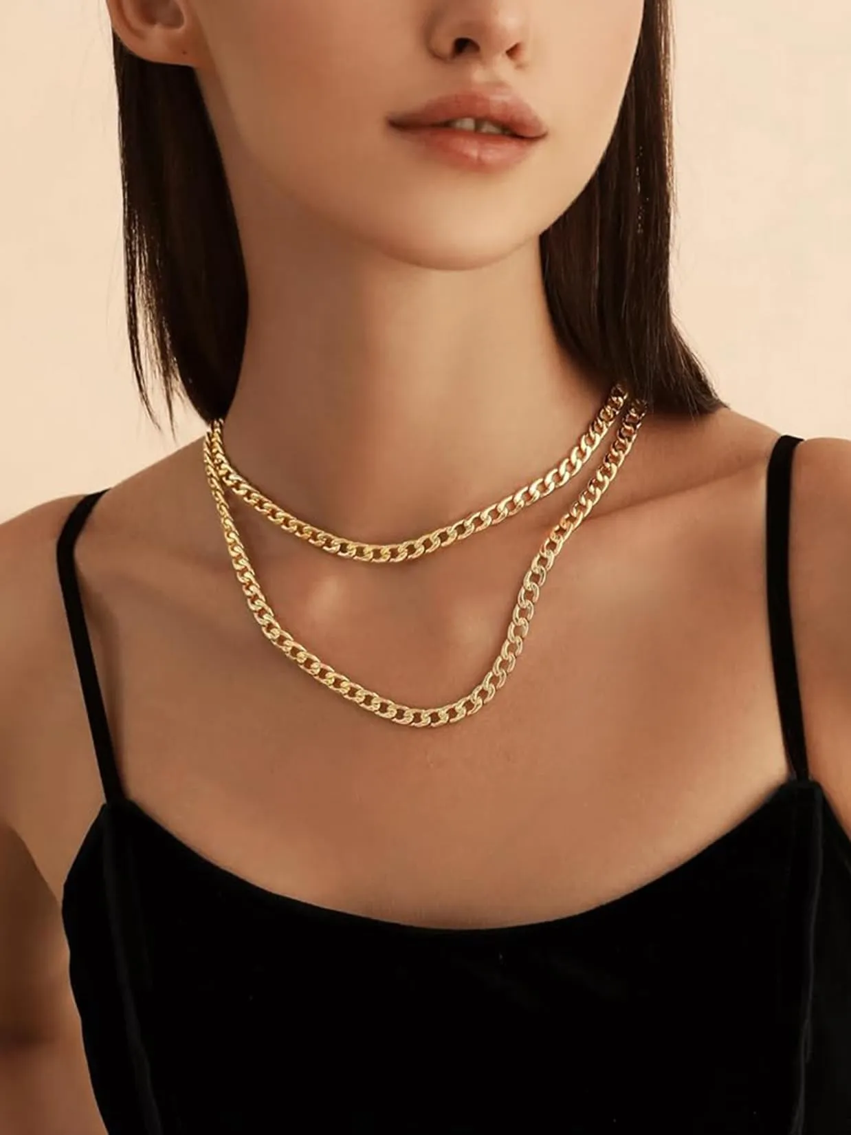Suplight Collana a Maglia Cubana Miami Curb in Acciaio Inossidabile 4mm Placcato Oro 18K, 71 cm - immagine 3