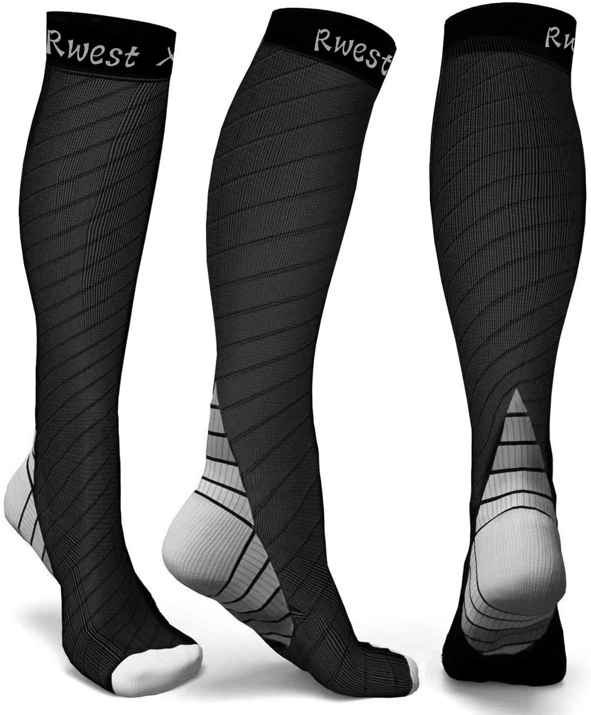 Rwest X Calze a Compressione Graduata per Donna e Uomo, Sport, Corsa, Escursioni, Bici e Viaggi - immagine 1