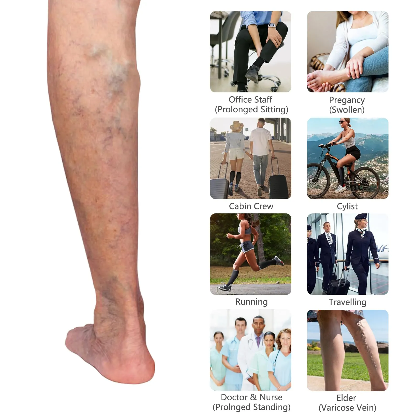 Rwest X Calze a Compressione Graduata per Donna e Uomo, Sport, Corsa, Escursioni e Viaggi - immagine 7