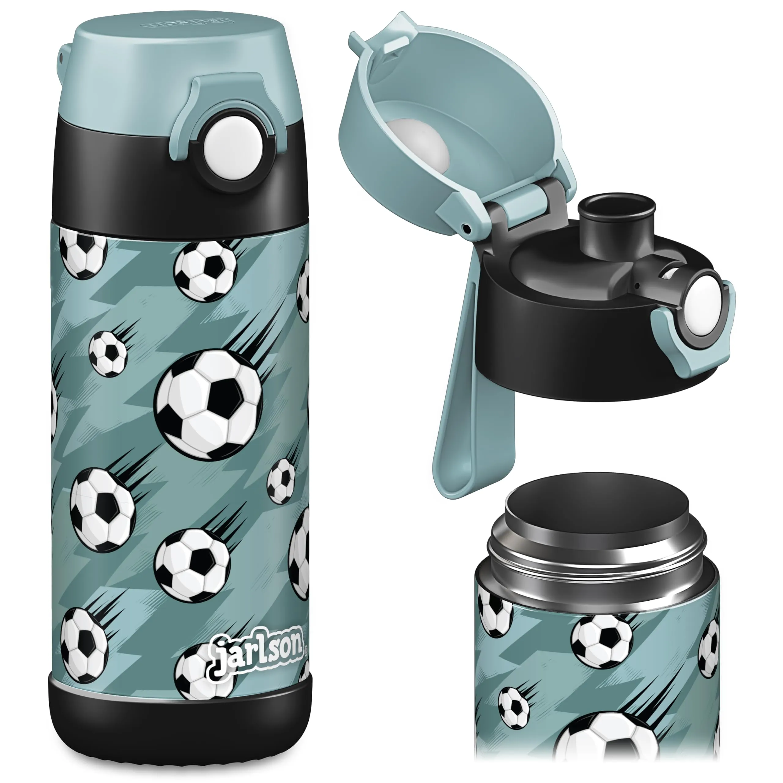 Jarlson Borraccia Termica Bambini Mali 350ml Acciaio Inox - Calcio - immagine 1