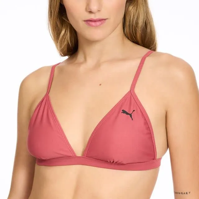 PUMA Women's Standard Bikini Top & Bottom Swimsuit Set, Dark Pink, XL - immagine 3