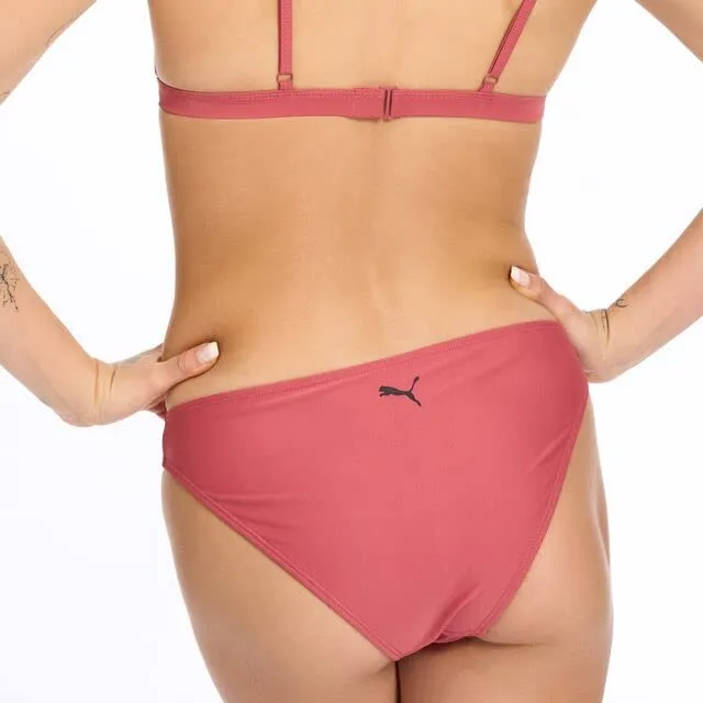 PUMA Women's Standard Bikini Top & Bottom Swimsuit Set, Dark Pink, XL - immagine 4