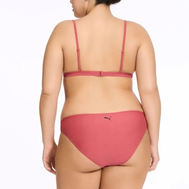 PUMA Women's Standard Bikini Top & Bottom Swimsuit Set, Dark Pink, XL - immagine 6