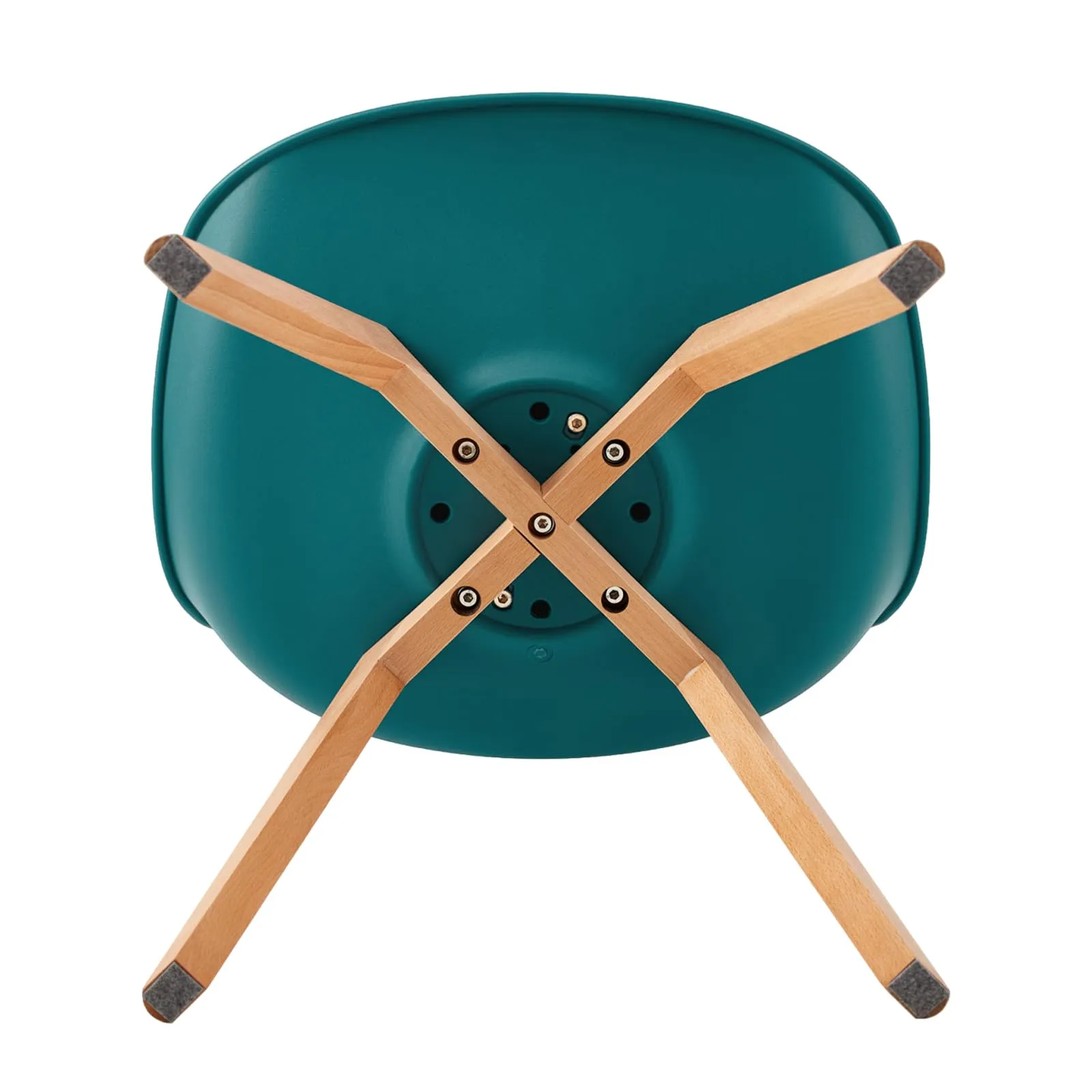 EGGREE Set di 4 Sedie da Pranzo e Cucina in Pelle PU e Legno di Faggio, Turchese - immagine 8