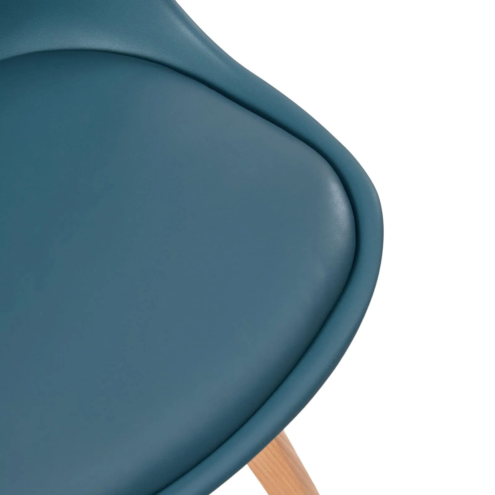 EGGREE Set di 4 Sedie da Pranzo e Cucina in Pelle PU e Legno di Faggio, Morandi Blu Scuro - immagine 7