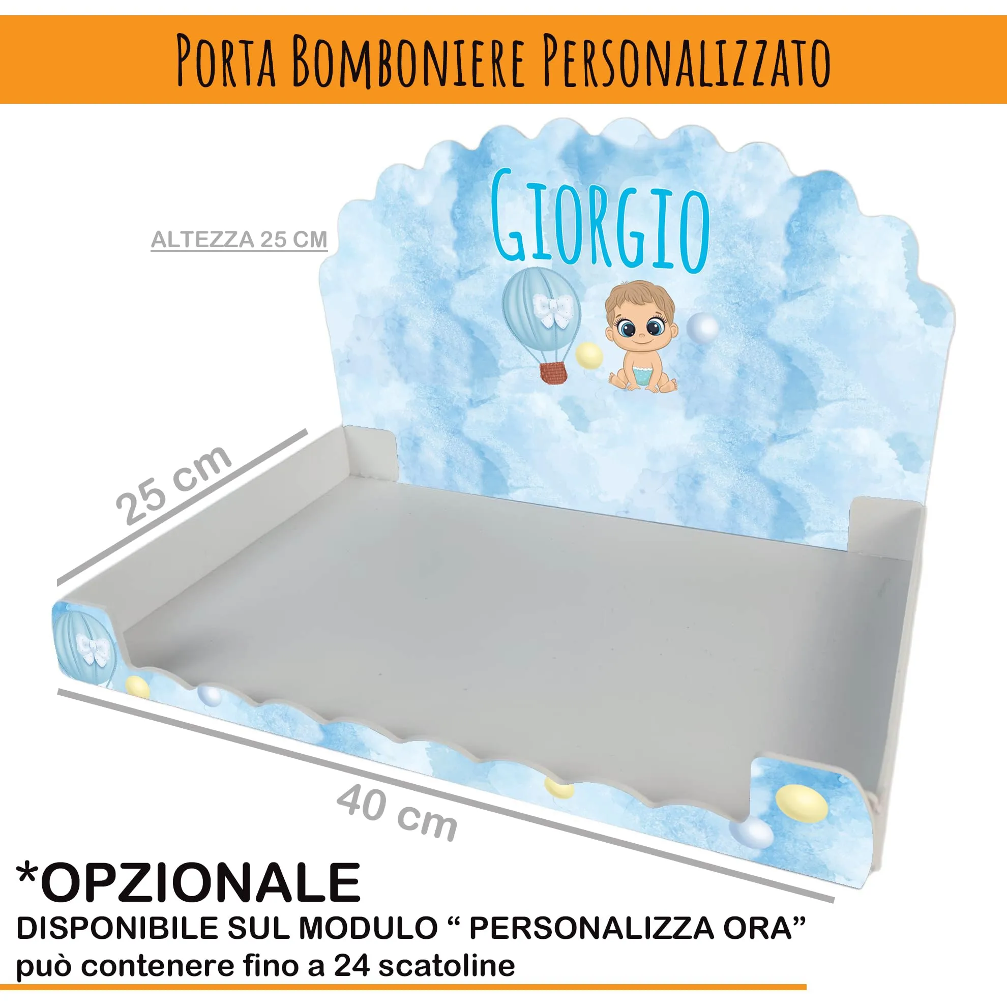 PV Grafik Scatoline Portaconfetti Nascita e Battesimo Personalizzate con Bigliettino e Nastrino, 24+24 pezzi (Tunna31) - immagine 4