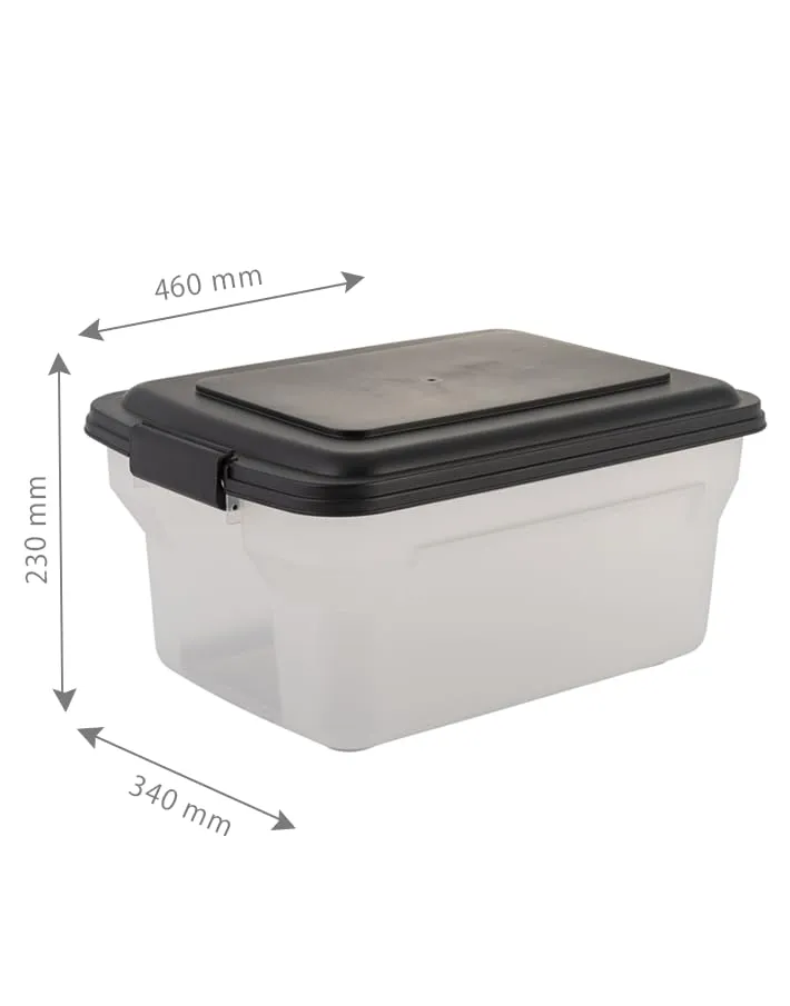 Iris Ohyama Contenitore per Crocchette 45L+20L Nero Ermetico con Ruote ATS-C - immagine 6