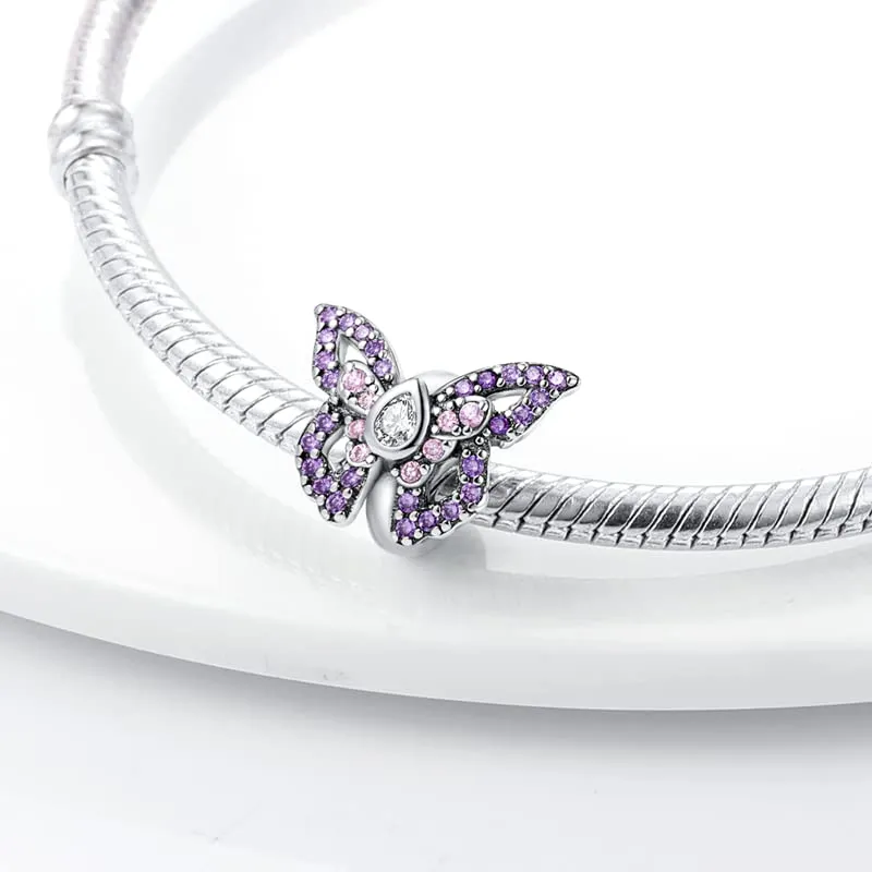 TINSLO Bead Charm in Argento Sterling 925 con Cubic Zirconia, Compatibile con Braccialetti e Collane Europei - immagine 2