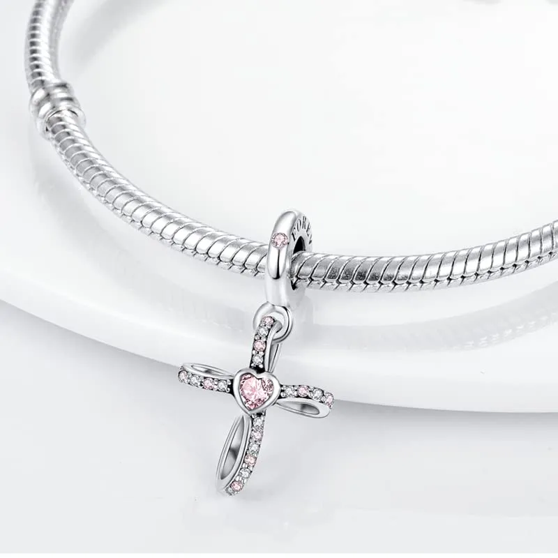 TINSLO Bead Charm Ciondolo Argento Sterling 925 con Cubic Zirconia per Braccialetti e Collane Europee - immagine 2