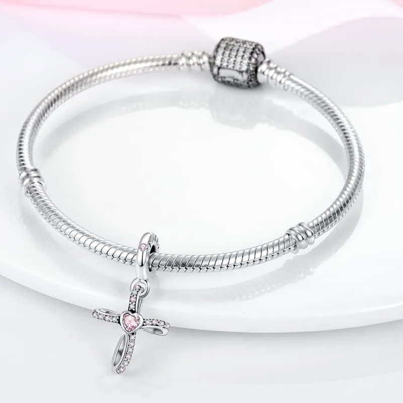 TINSLO Bead Charm Ciondolo Argento Sterling 925 con Cubic Zirconia per Braccialetti e Collane Europee - immagine 3