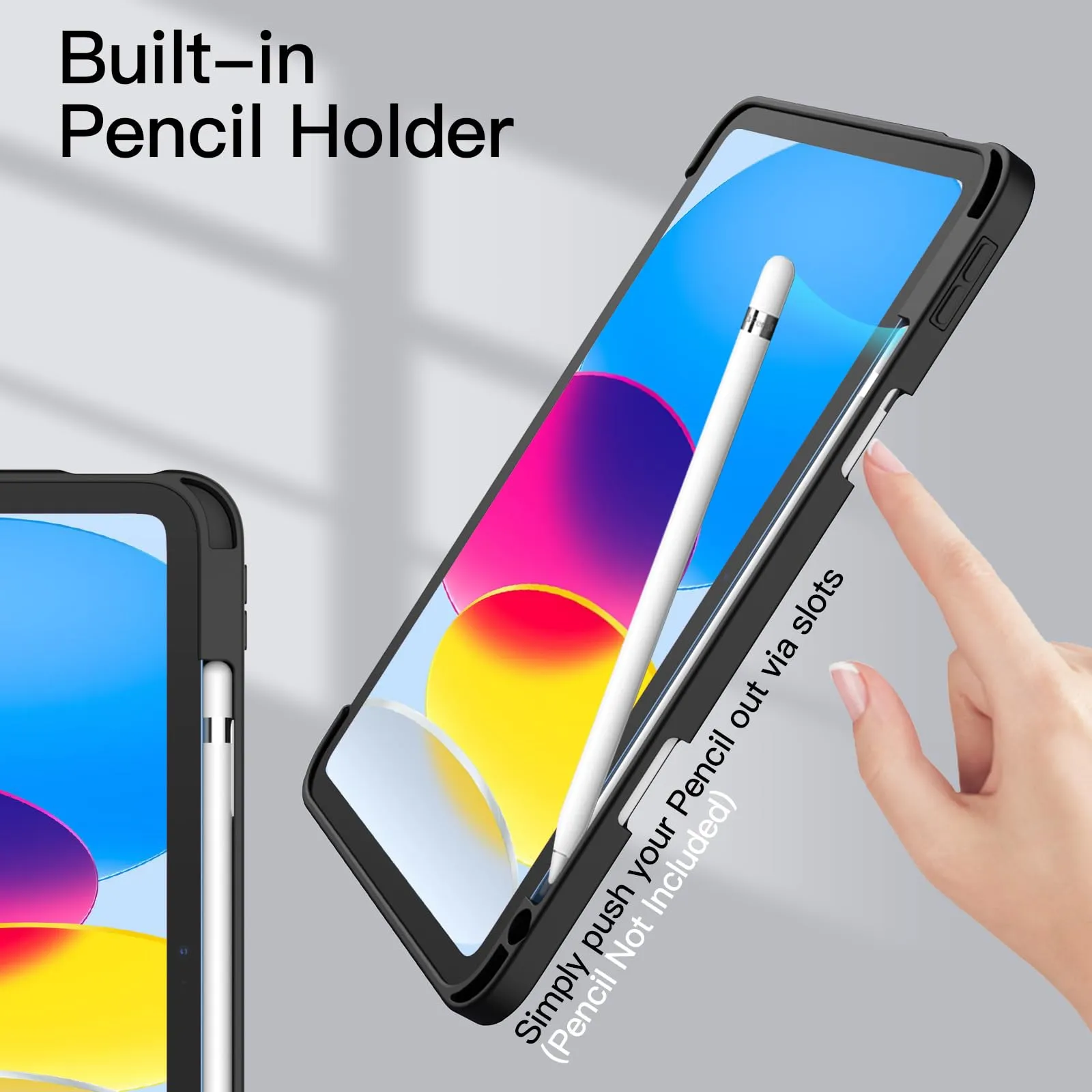 JETech Custodia per iPad 11ª/10ª Gen (A16), Nero - immagine 5