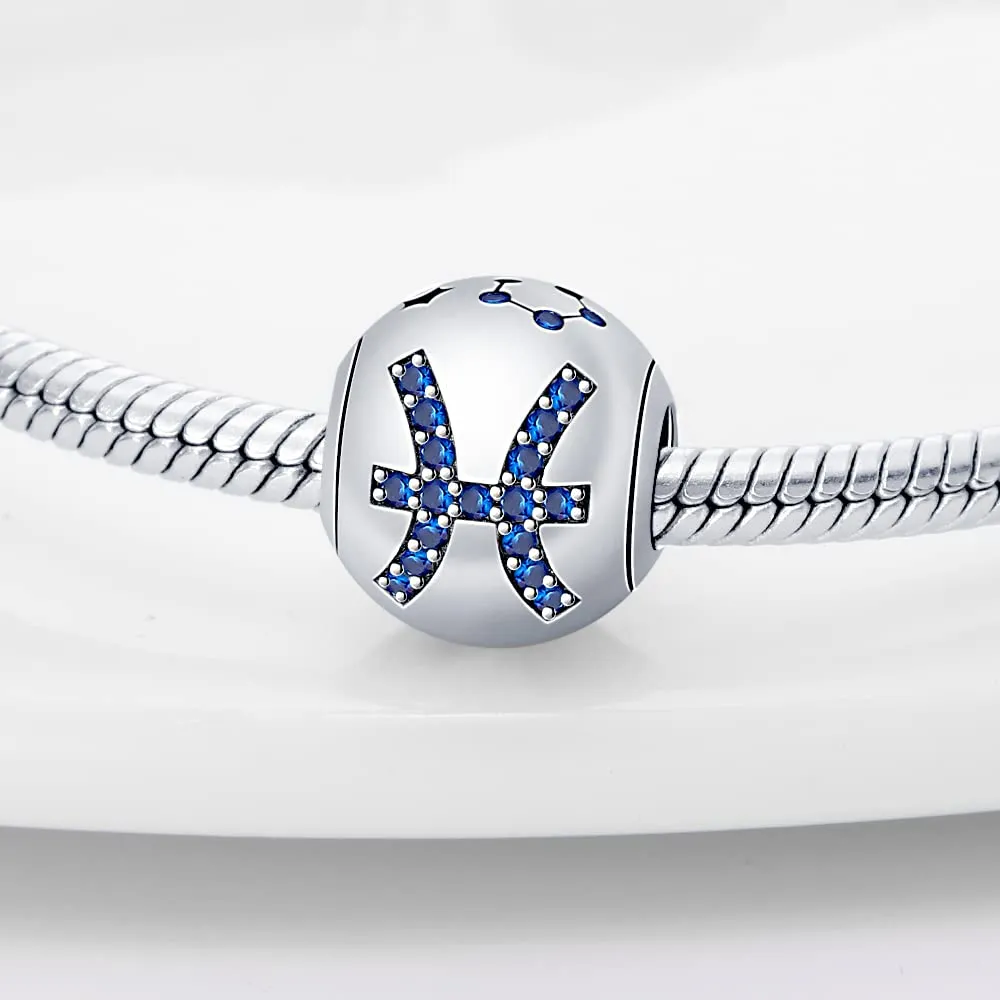 TINSLO Bead Charm in Argento Sterling 925 con Cubic Zirconia, Compatibile con Braccialetti e Collane Pandora Europei - immagine 2
