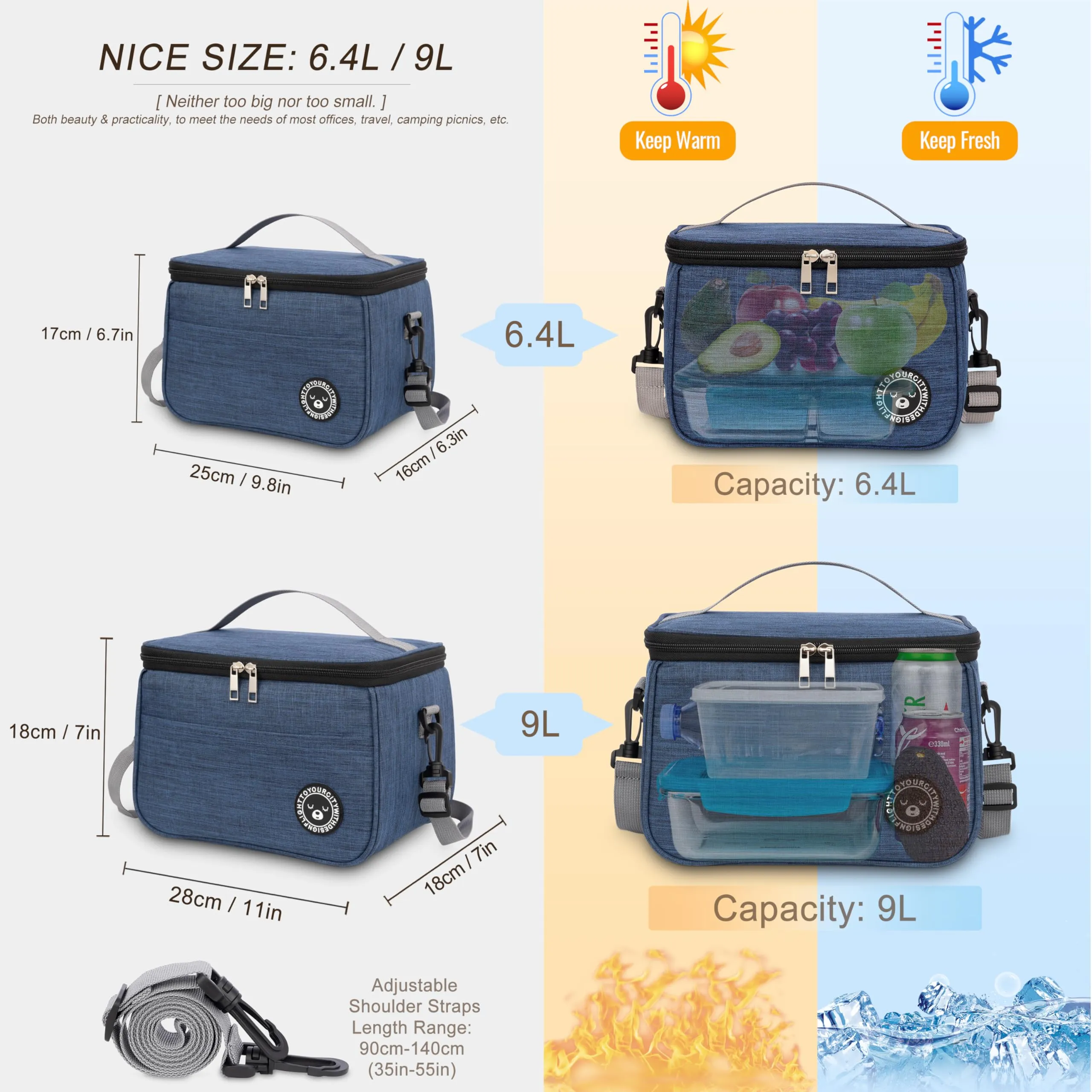 BALIGO Borsa Termica Porta Pranzo 6.4L - immagine 2