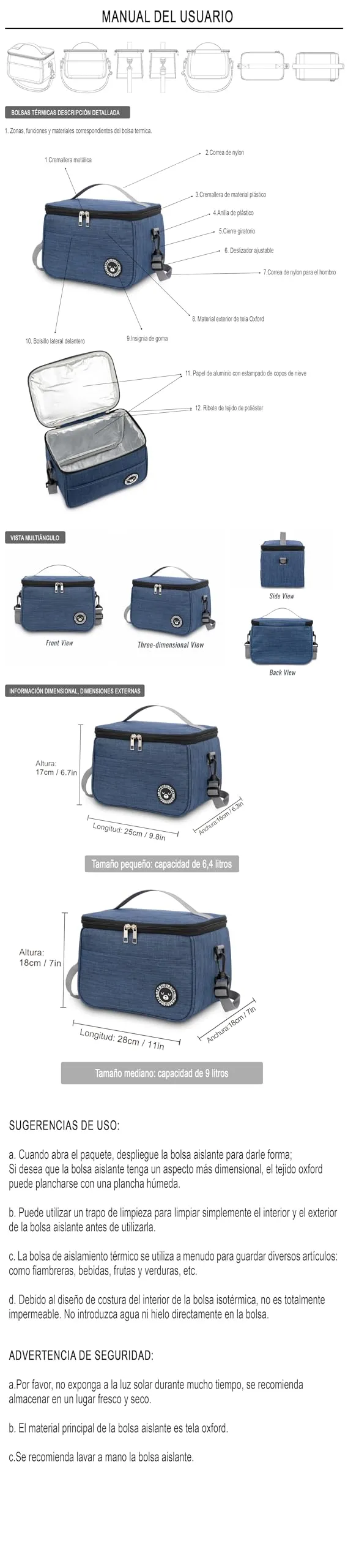 BALIGO Borsa Termica Porta Pranzo 6.4L - immagine 7