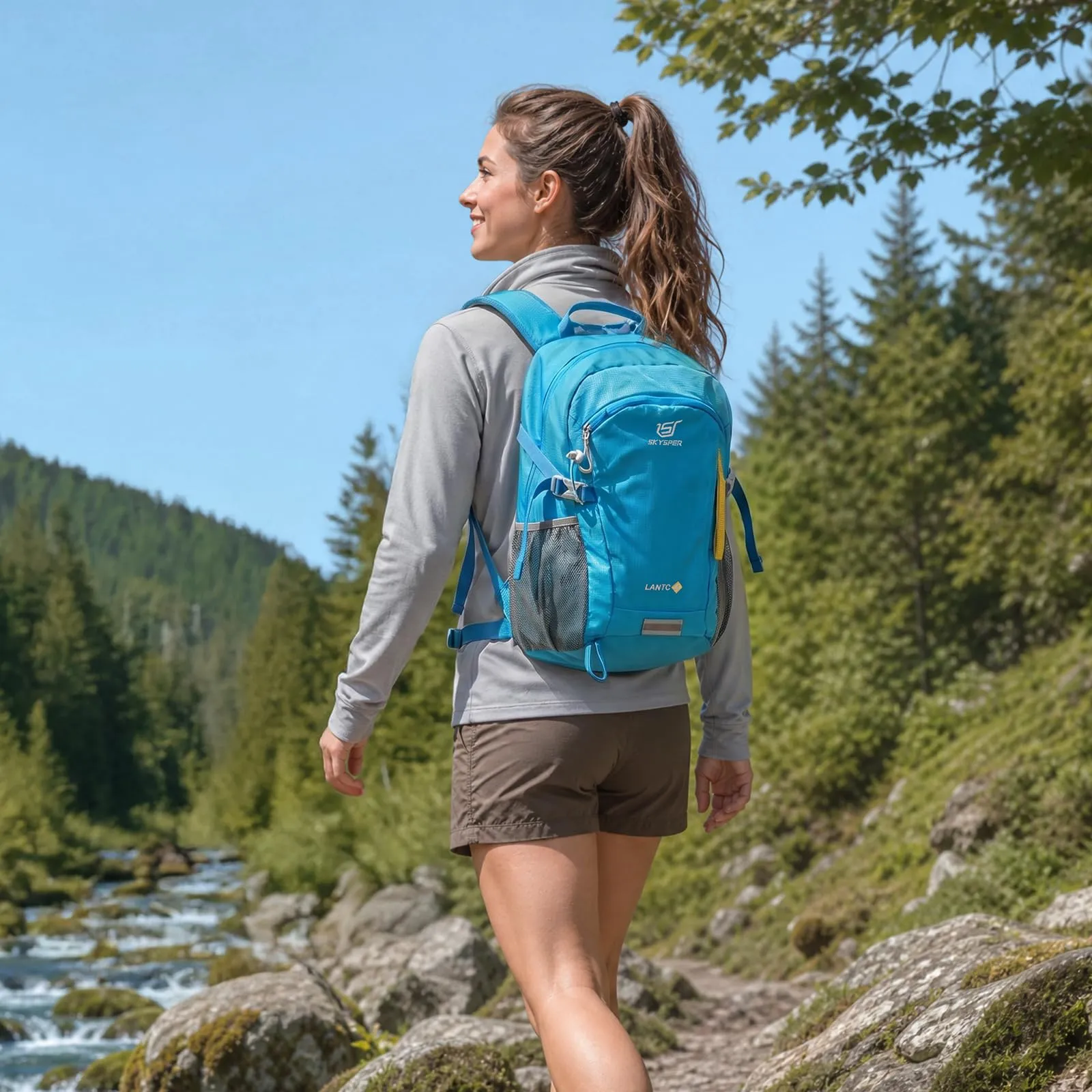 SKYSPER Zaino da Hiking 20L Scozzese Blu - immagine 2