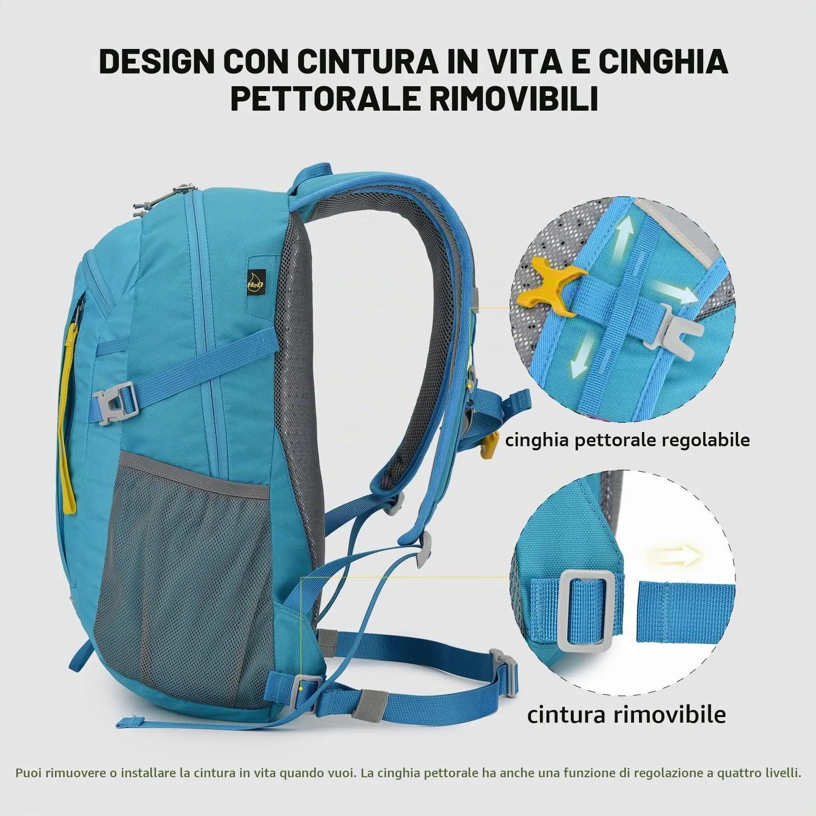 SKYSPER Zaino da Hiking 20L Scozzese Blu - immagine 4
