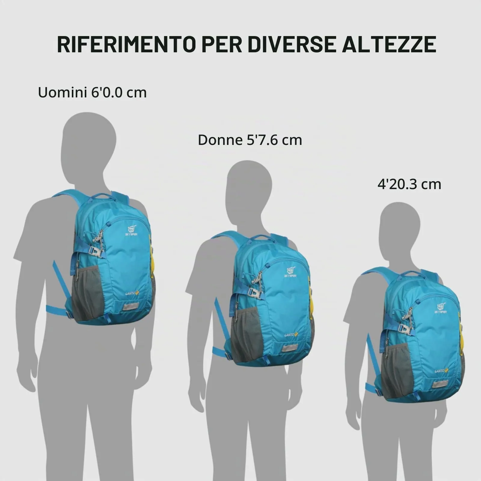 SKYSPER Zaino da Hiking 20L Scozzese Blu - immagine 7