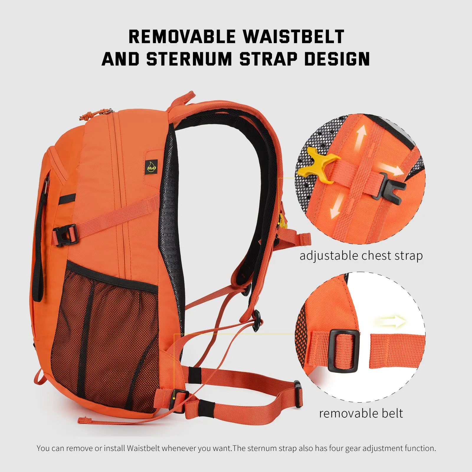 SKYSPER Zaino da Hiking 20L Scozzese Arancio - immagine 4