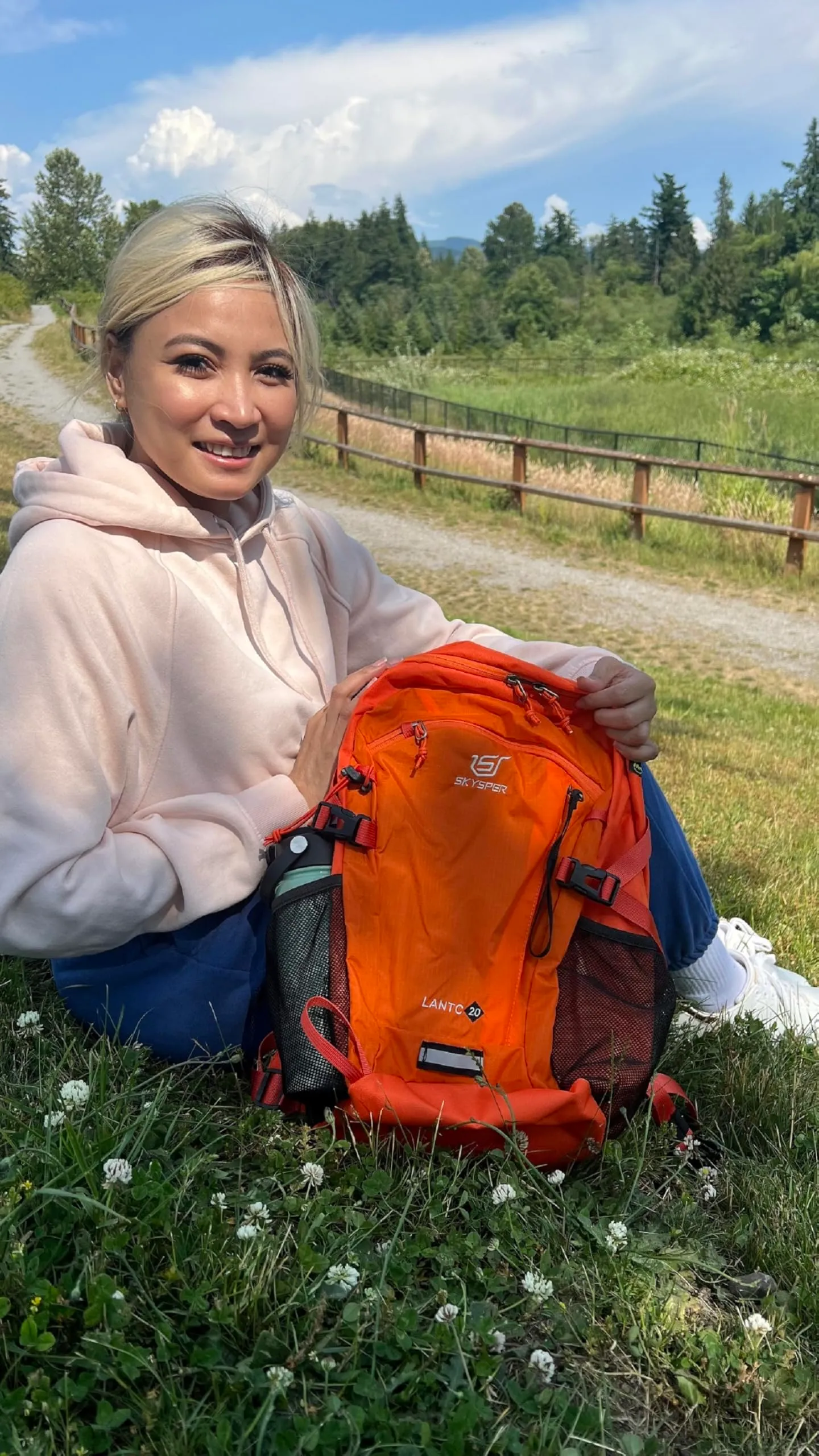 SKYSPER Zaino da Hiking 20L Scozzese Arancio - immagine 7
